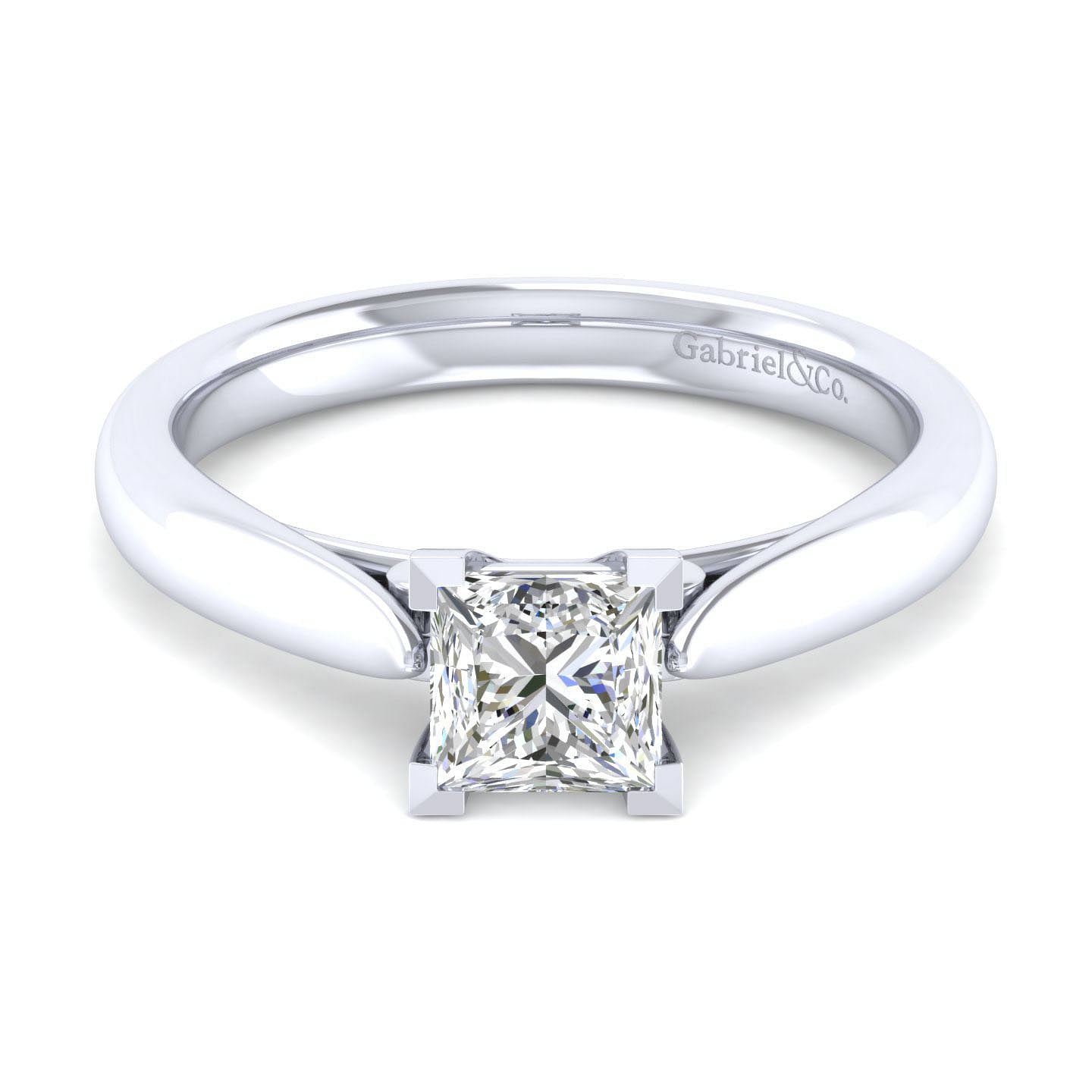 14k white gold princess cut solitaire engagement ring angle 1 - White Gold Princess Cut Wedding Rings 14k white gold princess cut solitaire engagement ring angle 1 - White Gold Princess Cut Wedding Rings