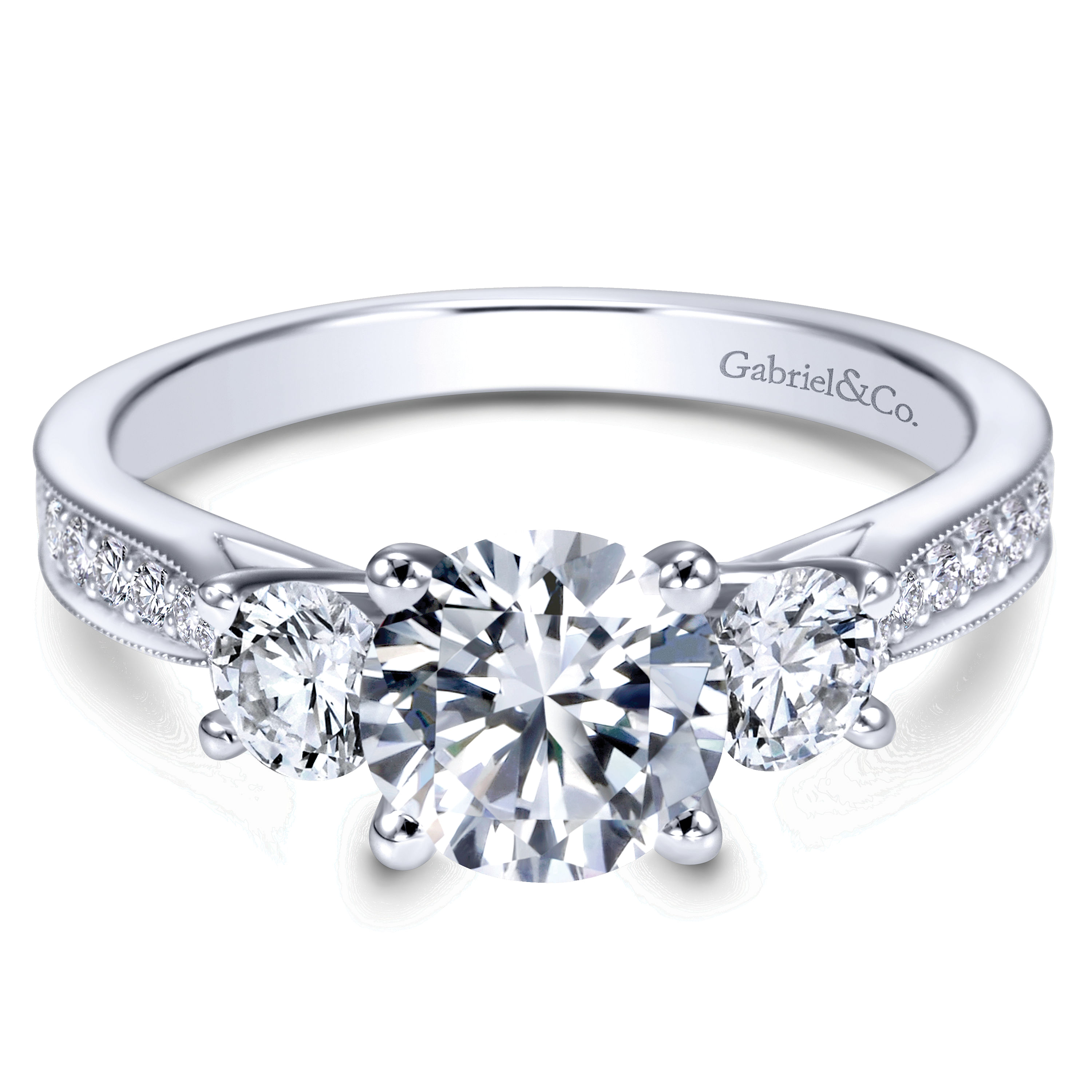 14k White Gold Round 3 Stones 14k White Gold Round 3 Stones