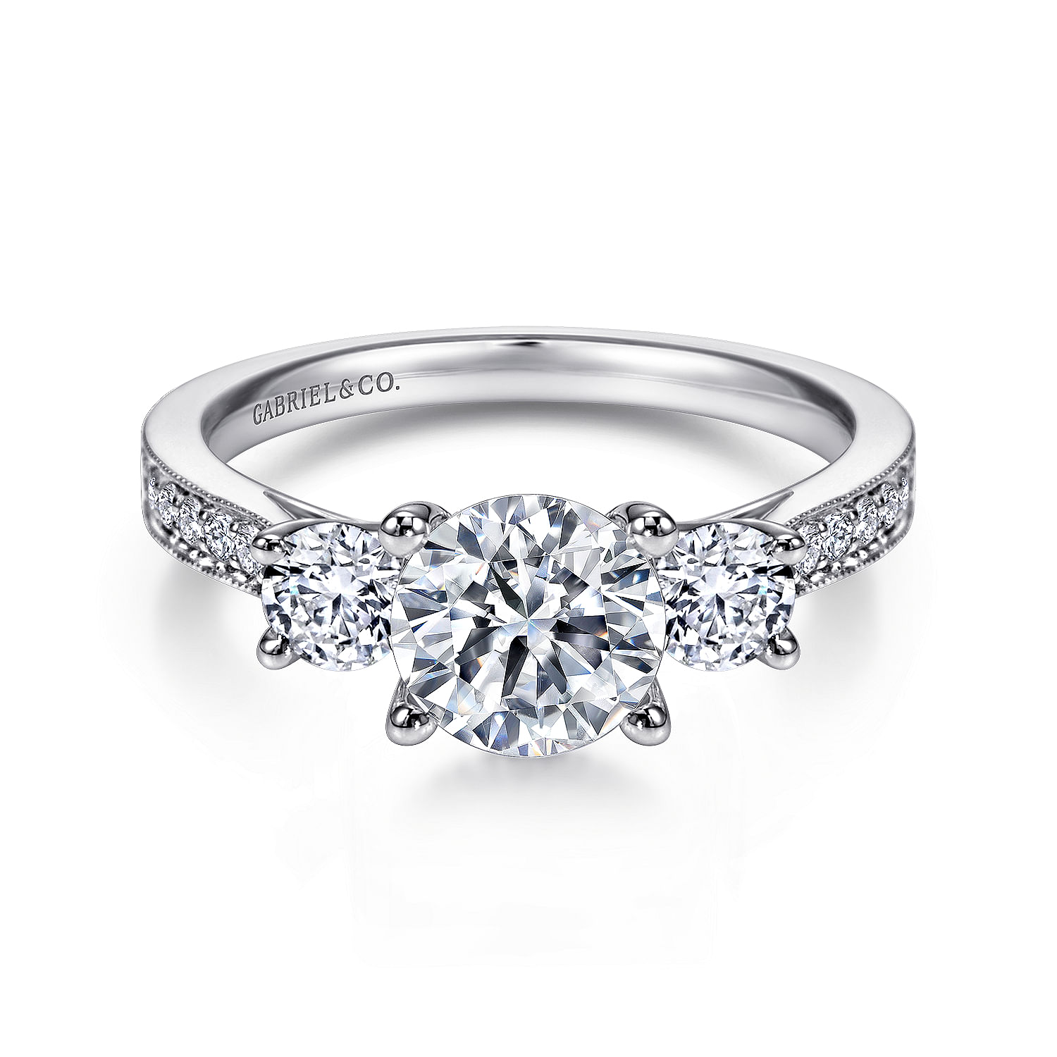 14k White Gold Round 3 Stones 14k White Gold Round 3 Stones