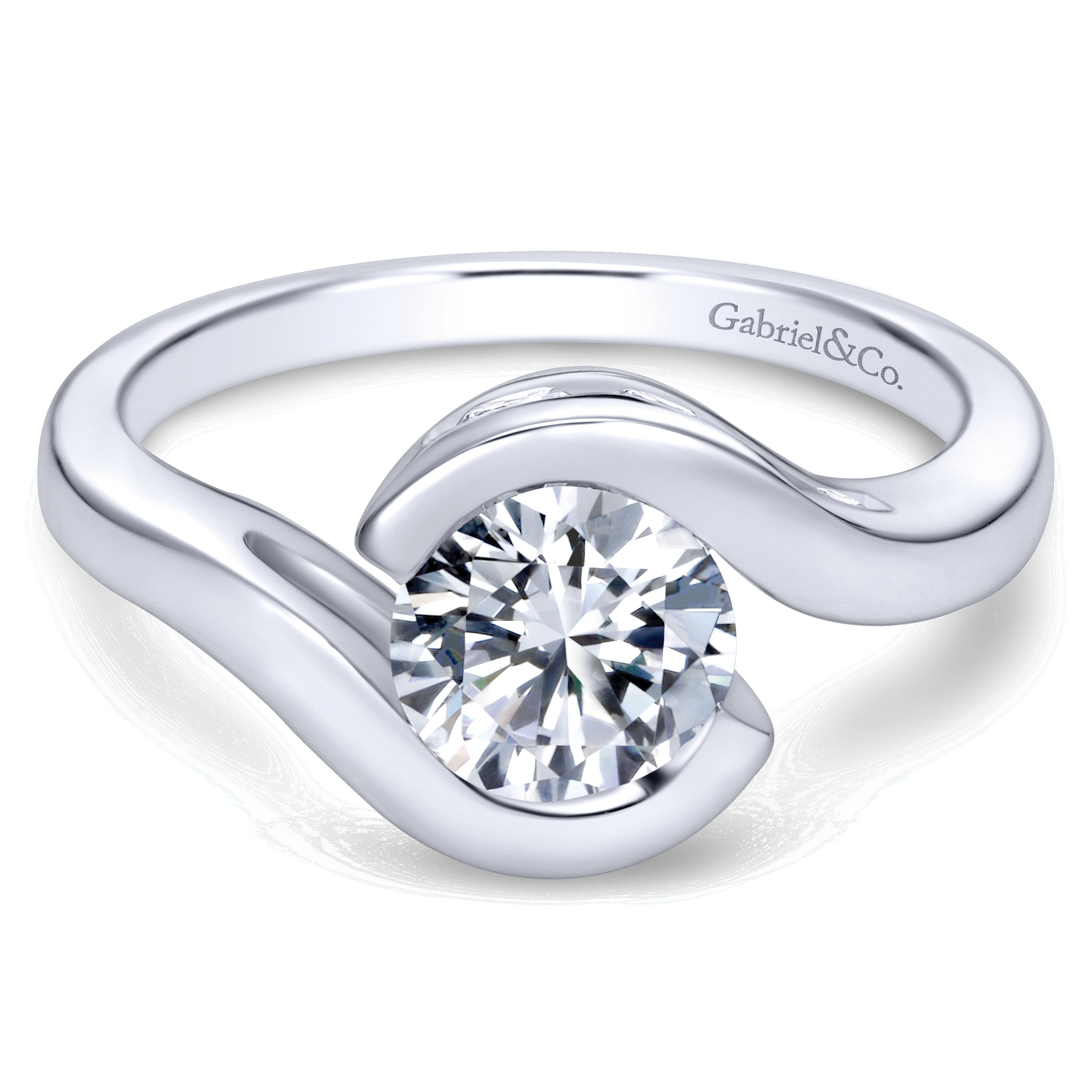 14k White Gold Round Bypass 14k White Gold Round Bypass