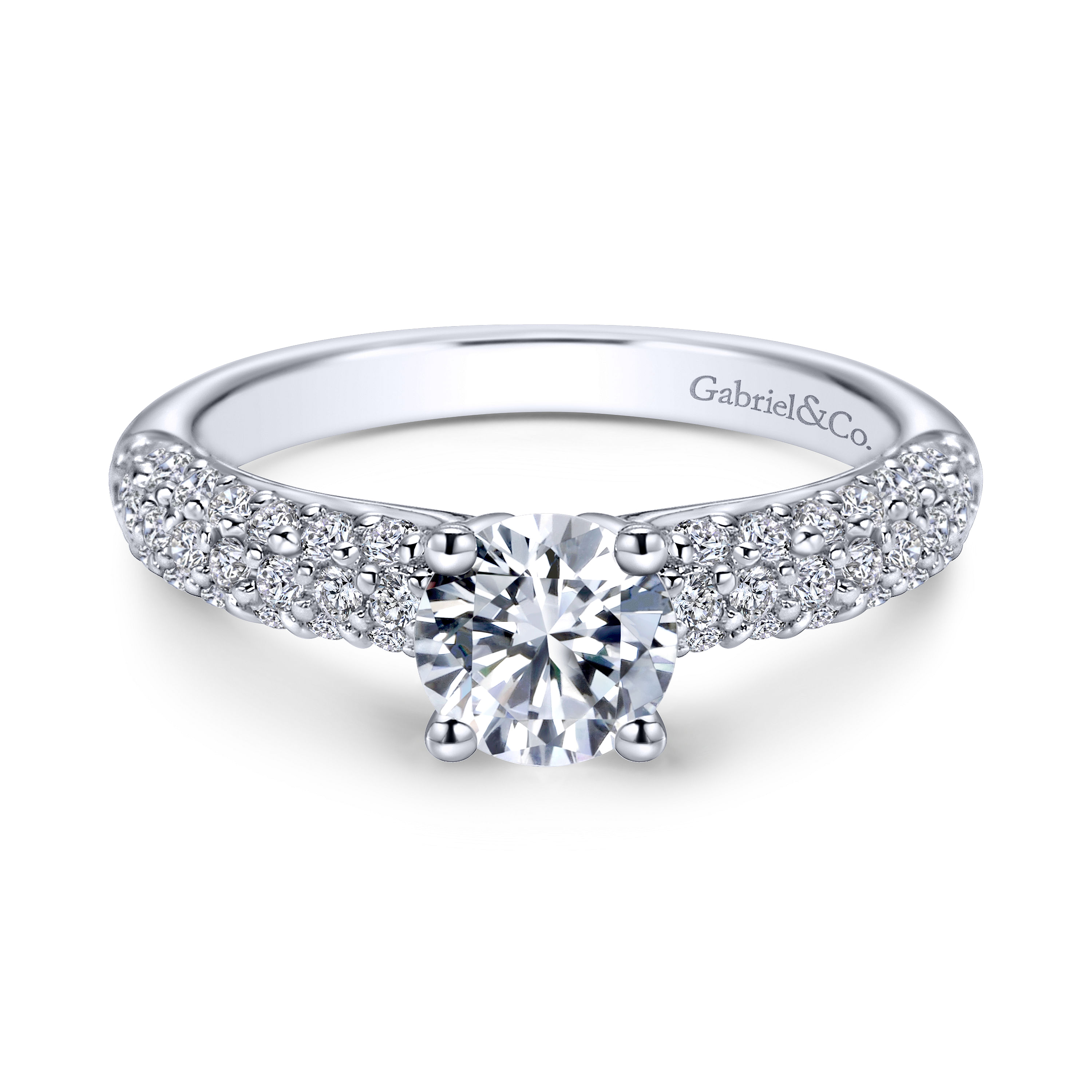 14k White Gold Round Straight 14k White Gold Round Straight
