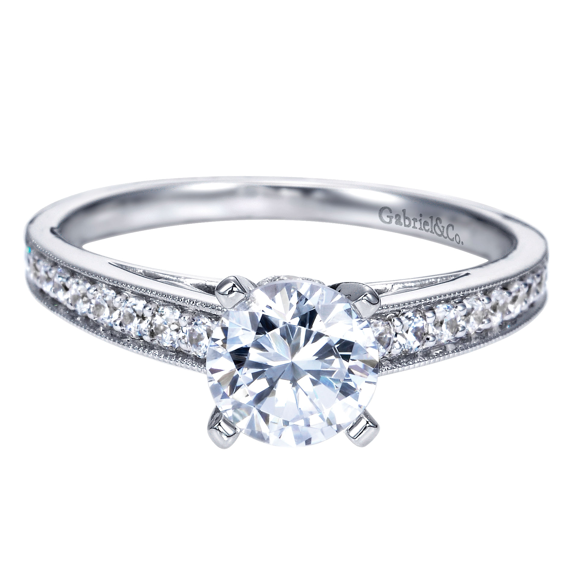 Vintage 14k White Gold Round Straight Vintage 14k White Gold Round Straight