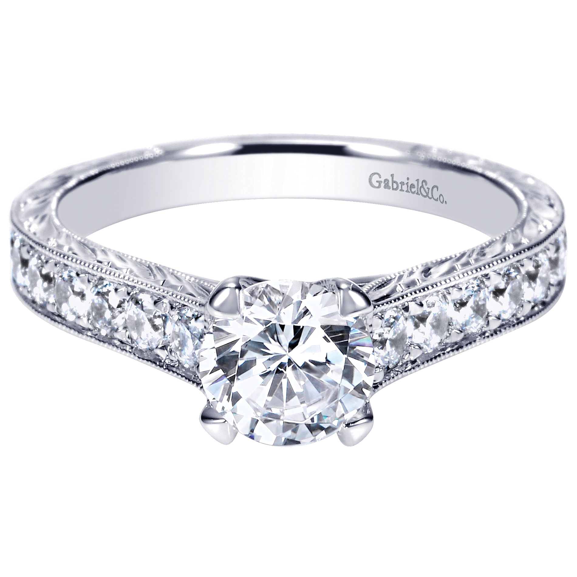 Vintage 14k White Gold Round Straight Vintage 14k White Gold Round Straight