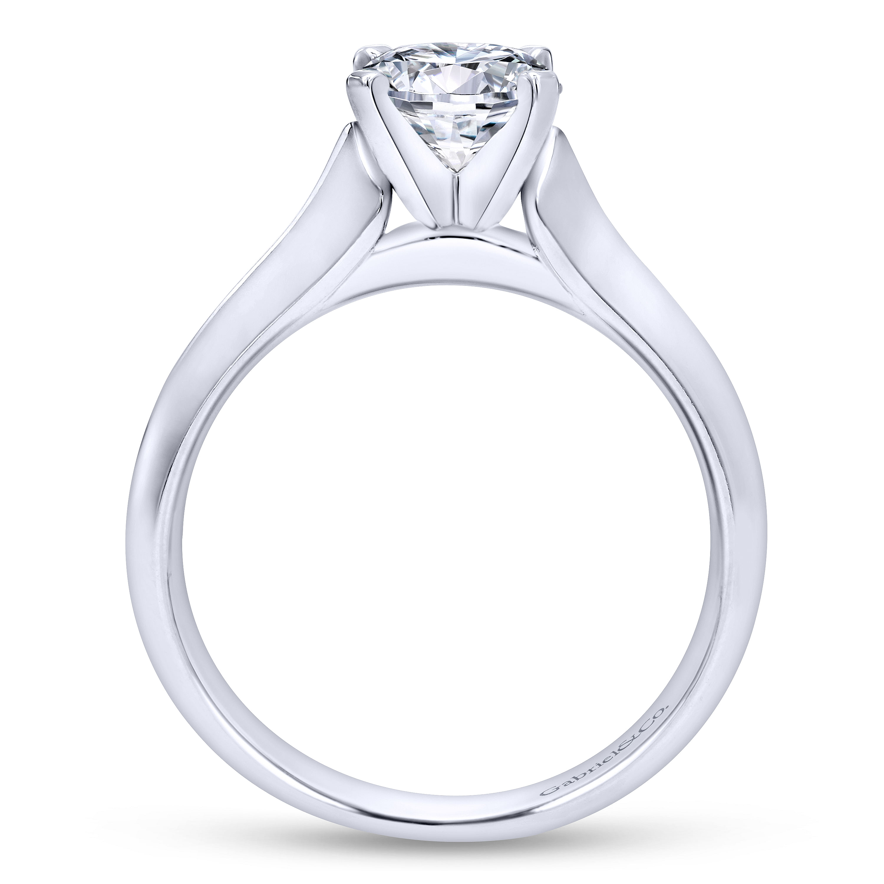 14k White Gold Solitaire Engagement Ring angle 2 14k White Gold Solitaire Engagement Ring angle 2