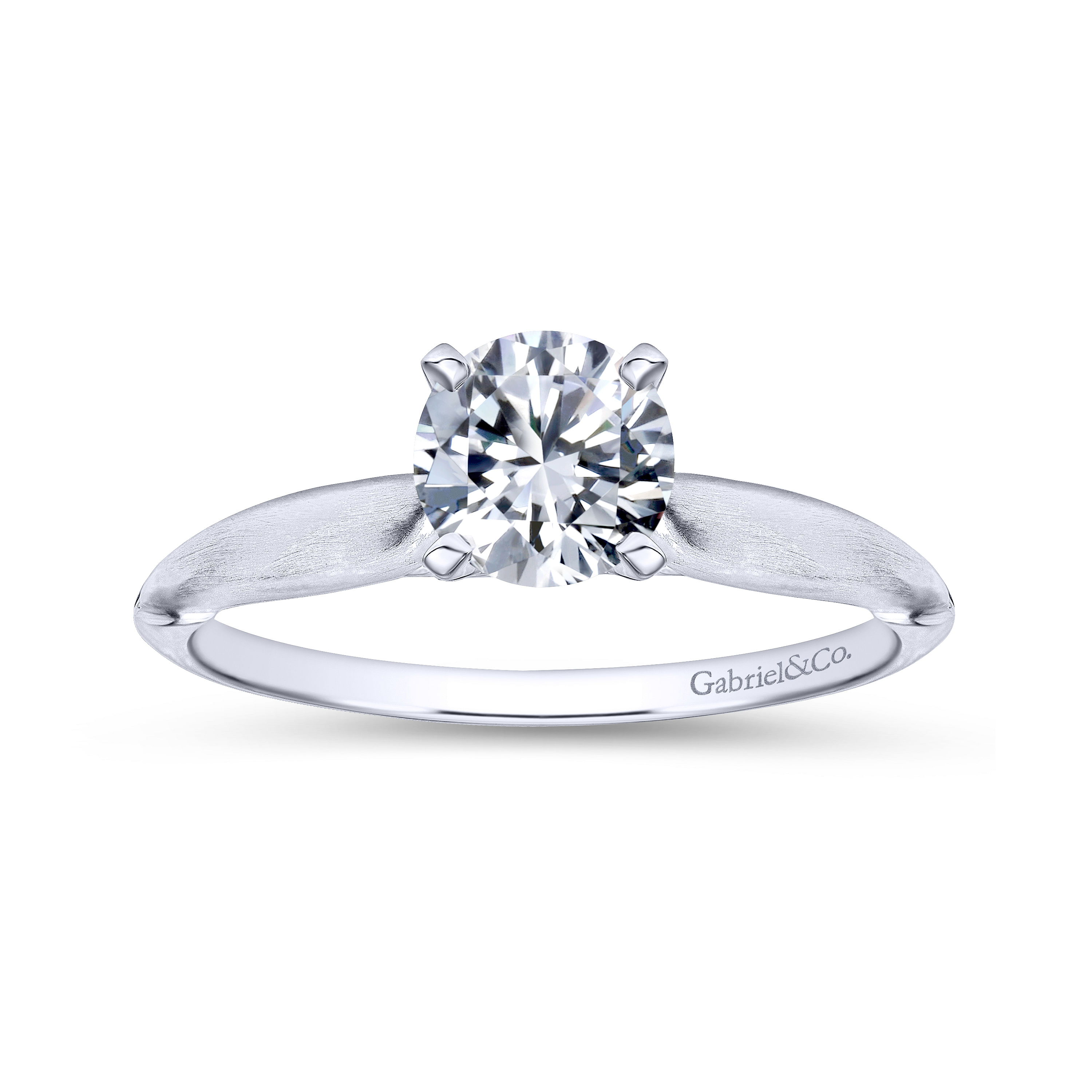 14k White Gold Solitaire Engagement Ring angle 5 14k White Gold Solitaire Engagement Ring angle 5