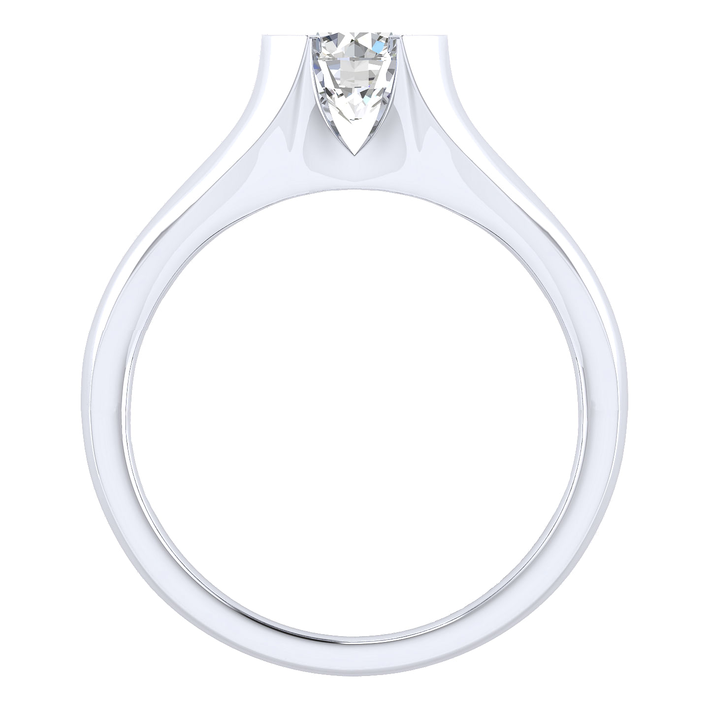 14k White Gold Solitaire Engagement Ring angle 2 14k White Gold Solitaire Engagement Ring angle 2