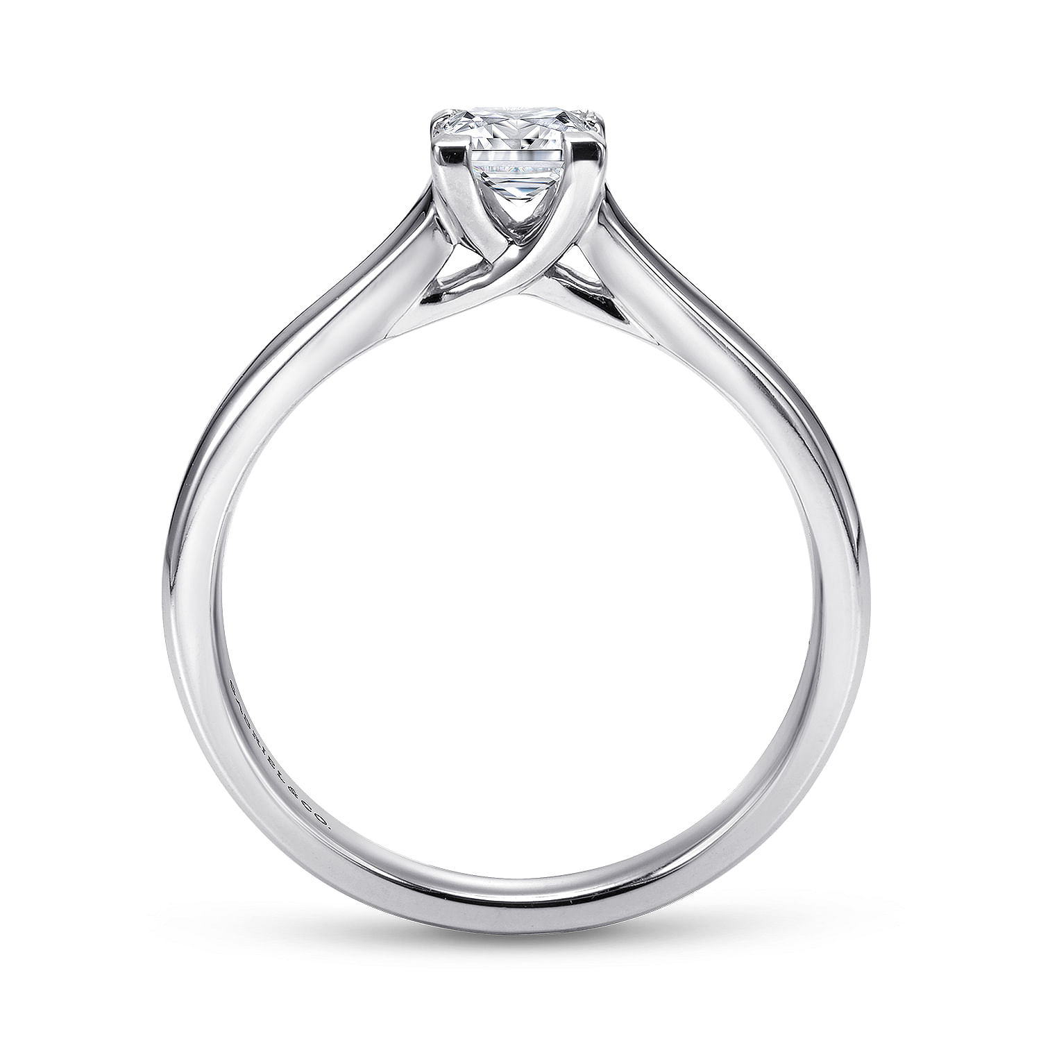 14k White Gold Solitaire Engagement Ring angle 2 14k White Gold Solitaire Engagement Ring angle 2