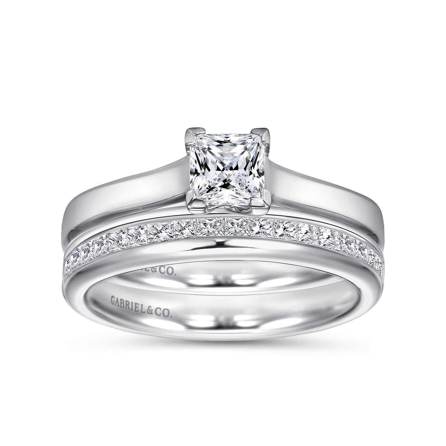 14k White Gold Solitaire Engagement Ring angle 4 14k White Gold Solitaire Engagement Ring angle 4