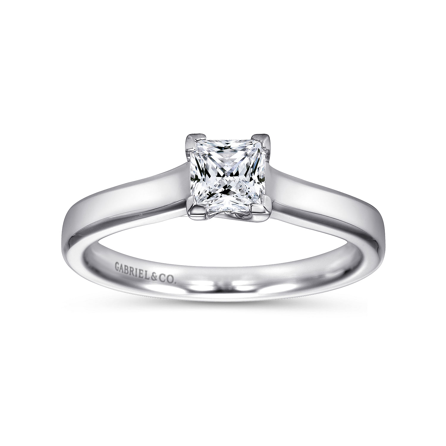 14k White Gold Solitaire Engagement Ring angle 5 14k White Gold Solitaire Engagement Ring angle 5