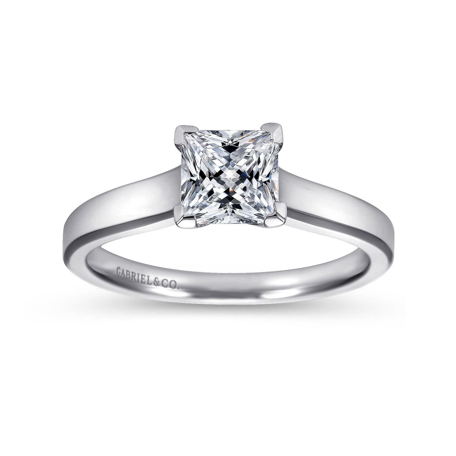 14k White Gold Solitaire Engagement Ring angle 5 14k White Gold Solitaire Engagement Ring angle 5