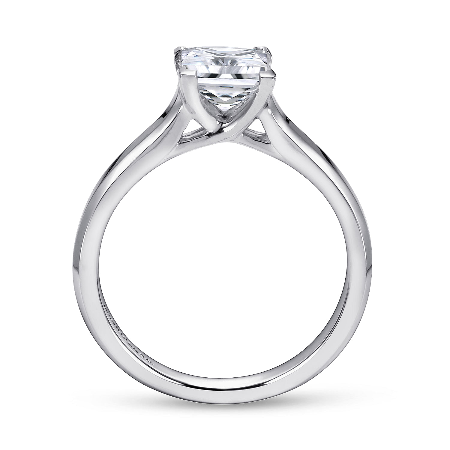 14k White Gold Solitaire Engagement Ring angle 2 14k White Gold Solitaire Engagement Ring angle 2