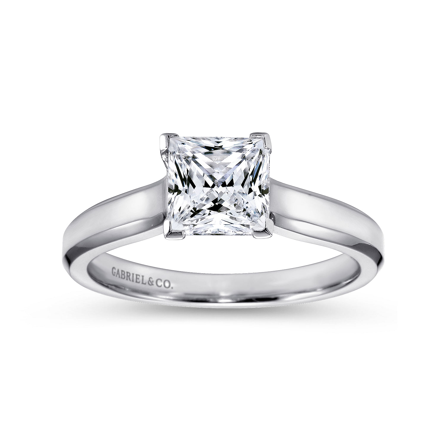14k White Gold Solitaire Engagement Ring angle 5 14k White Gold Solitaire Engagement Ring angle 5