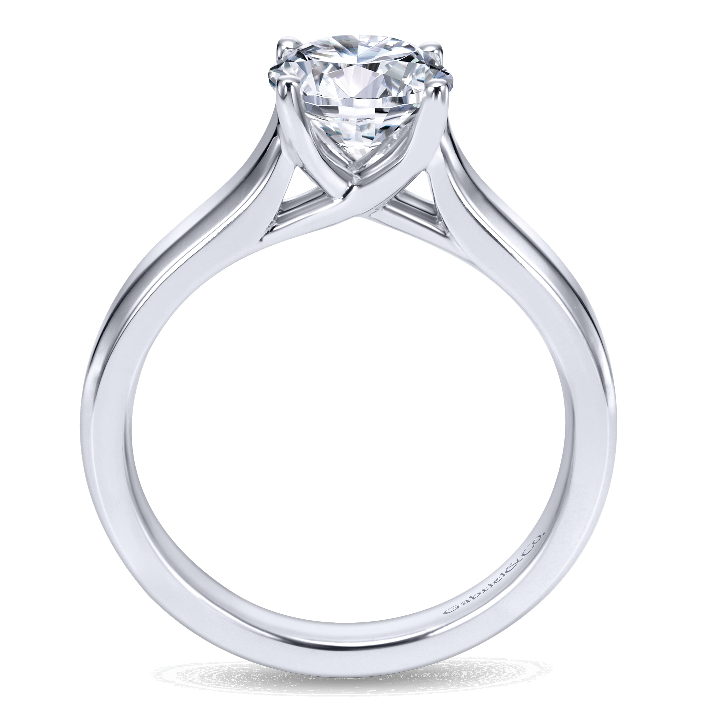 14k White Gold Solitaire Engagement Ring angle 2 14k White Gold Solitaire Engagement Ring angle 2