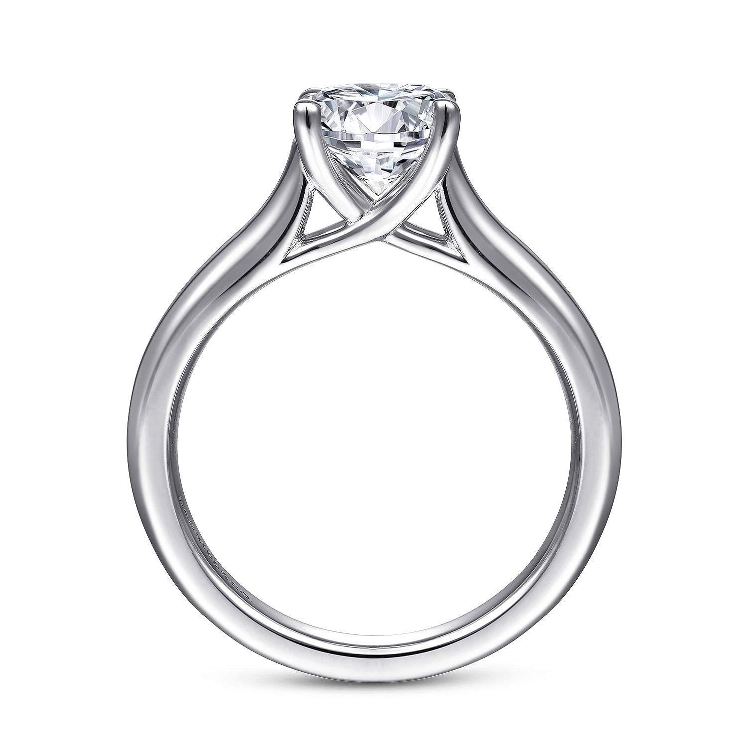 14k White Gold Solitaire Engagement Ring angle 2 14k White Gold Solitaire Engagement Ring angle 2