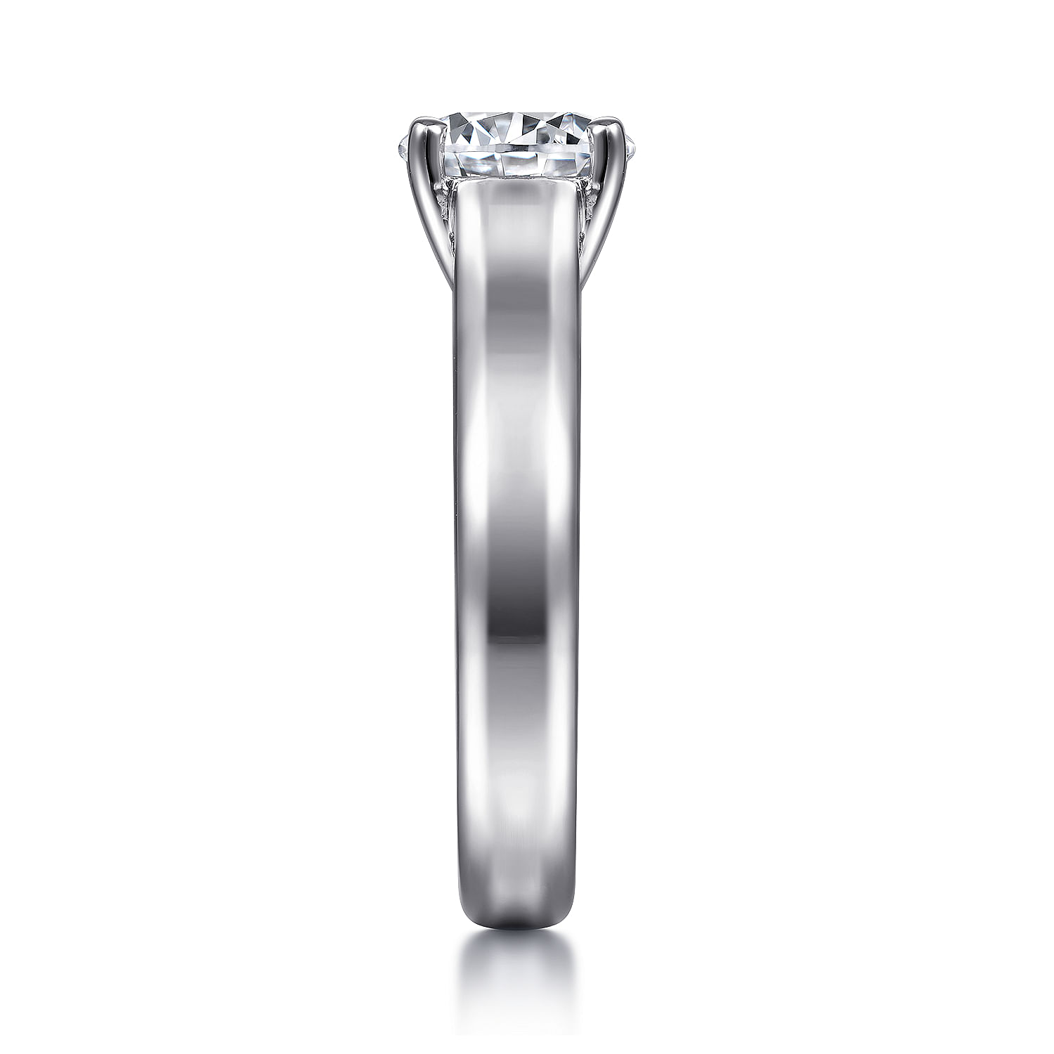 14k White Gold Solitaire Engagement Ring angle 5 14k White Gold Solitaire Engagement Ring angle 5