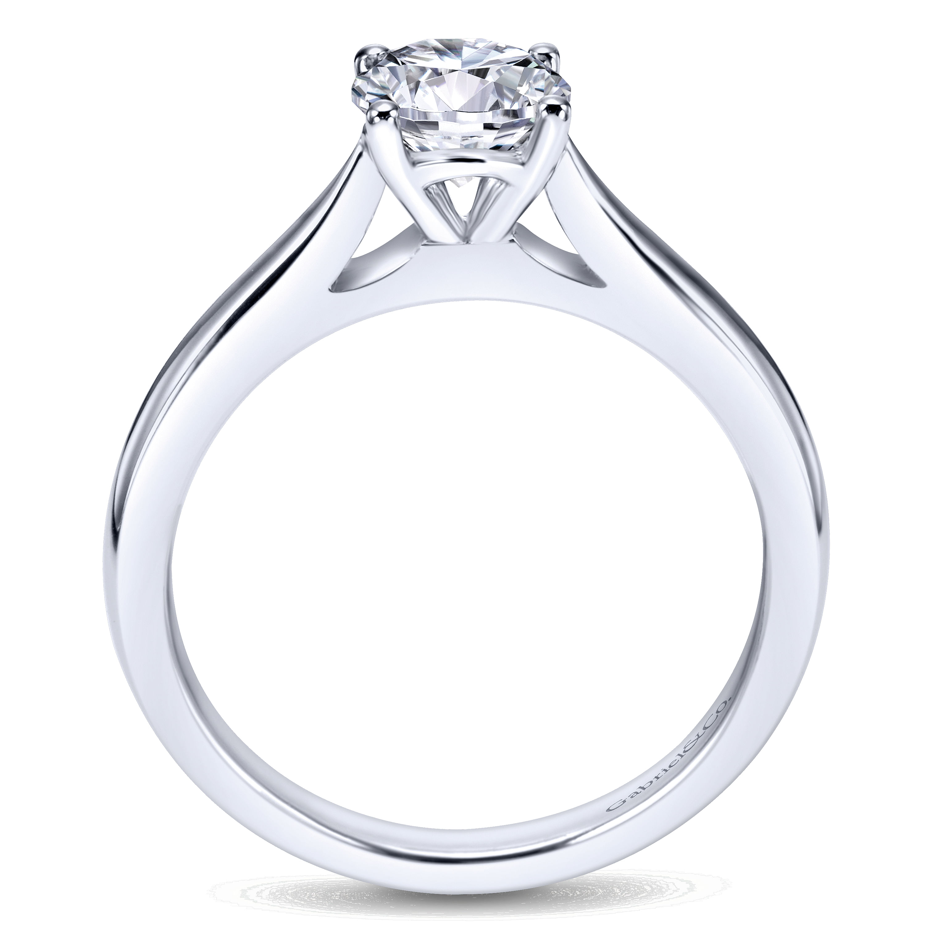 14k White Gold Solitaire Engagement Ring angle 2 14k White Gold Solitaire Engagement Ring angle 2