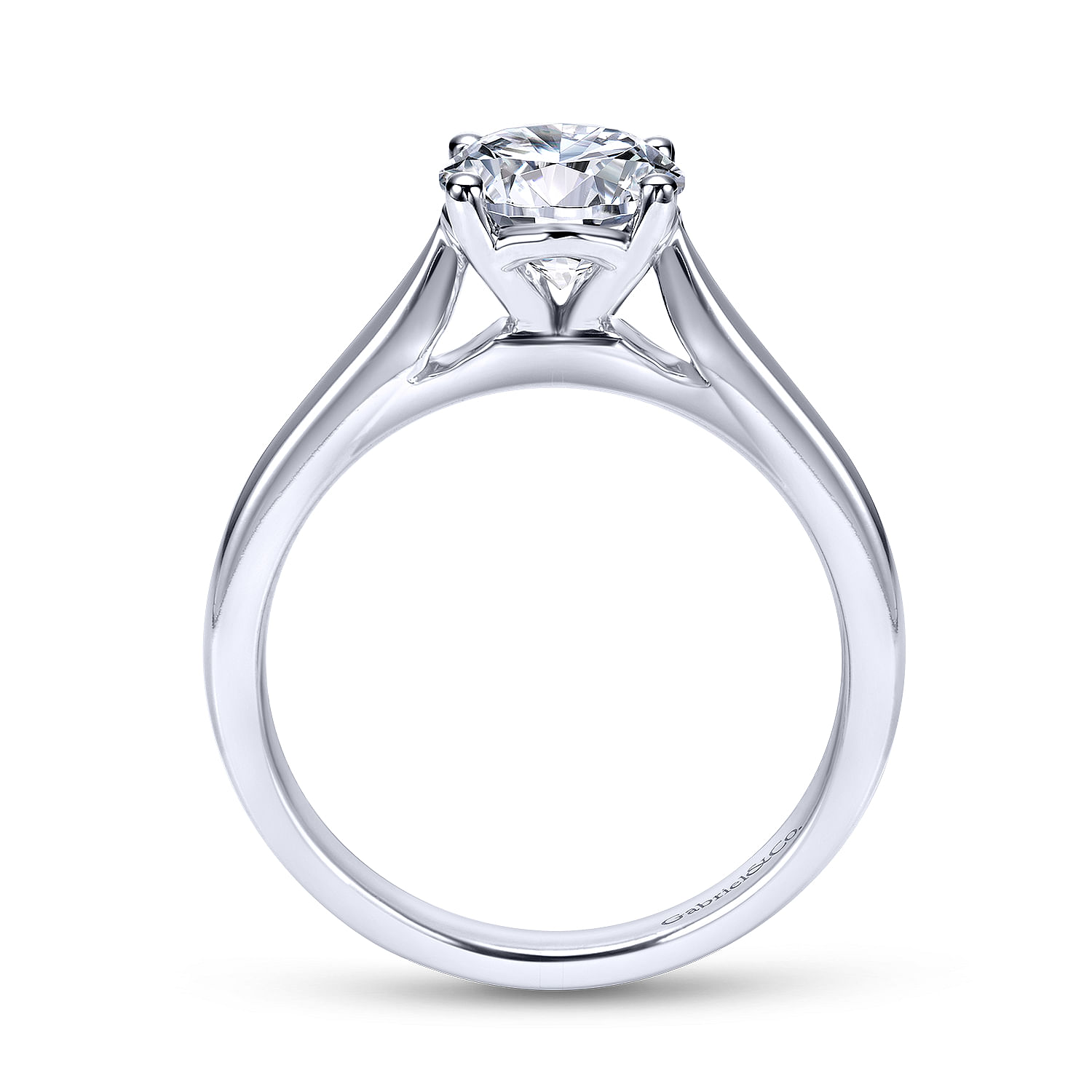 14k White Gold Solitaire Engagement Ring angle 2 14k White Gold Solitaire Engagement Ring angle 2