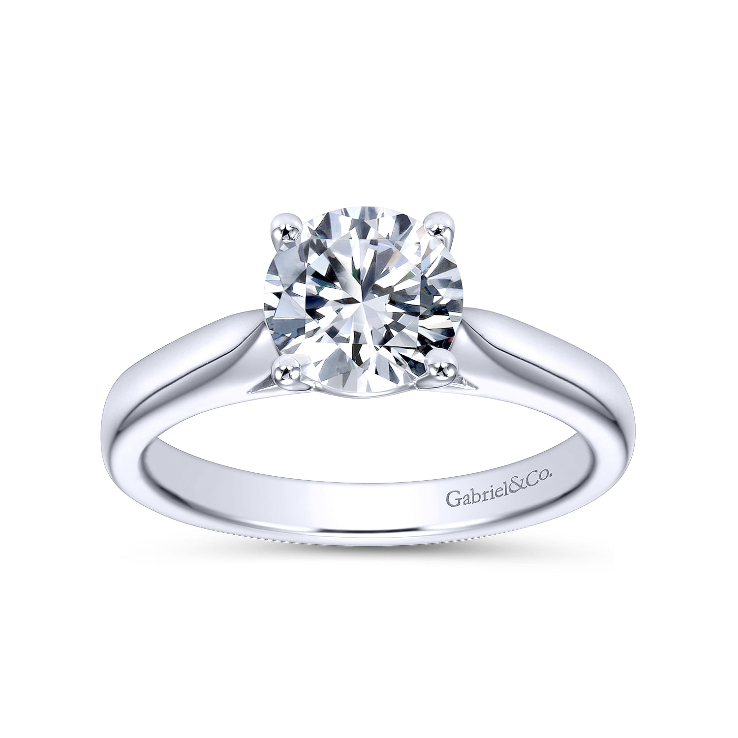 14k White Gold Solitaire Engagement Ring angle 5 14k White Gold Solitaire Engagement Ring angle 5