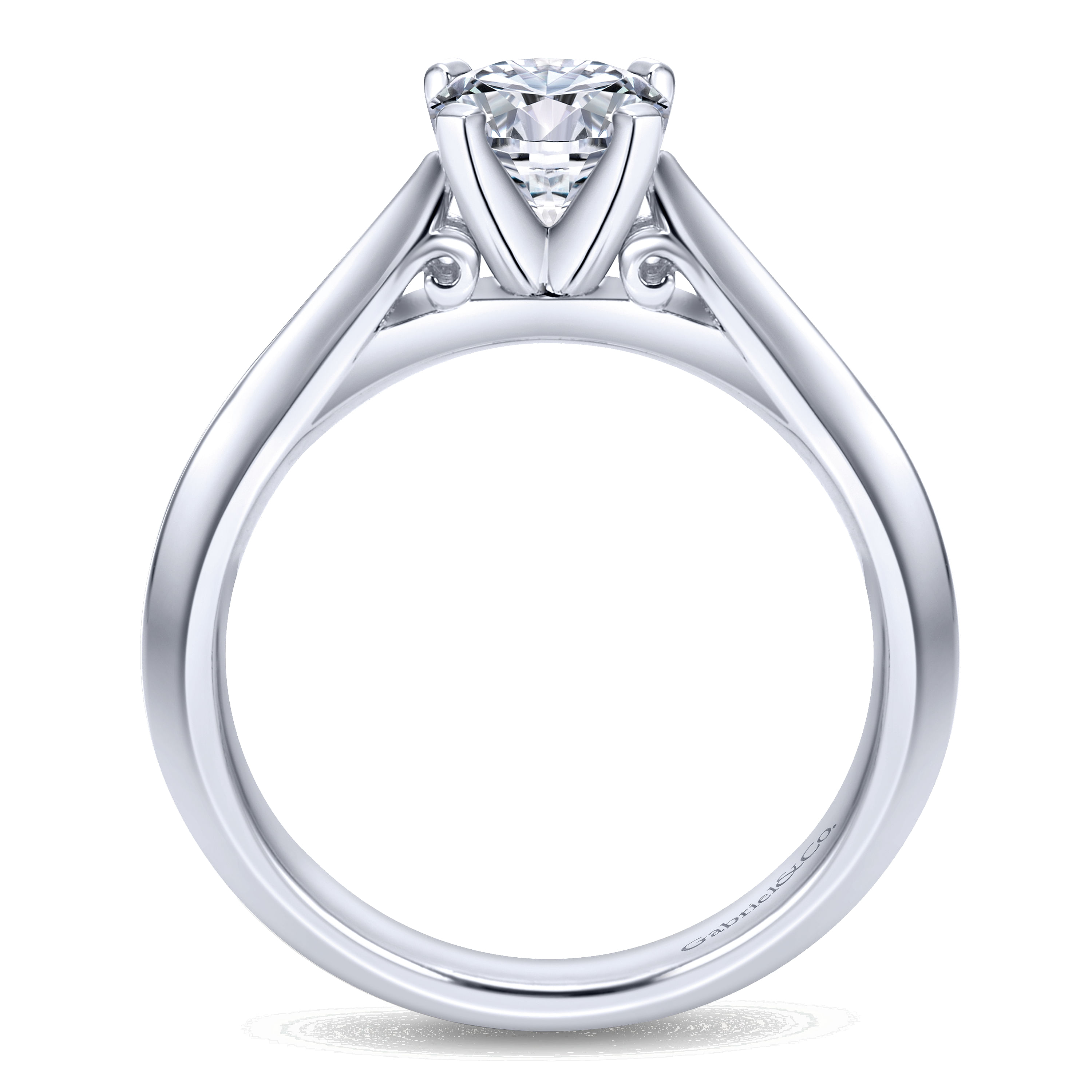 14k White Gold Solitaire Engagement Ring angle 2 14k White Gold Solitaire Engagement Ring angle 2