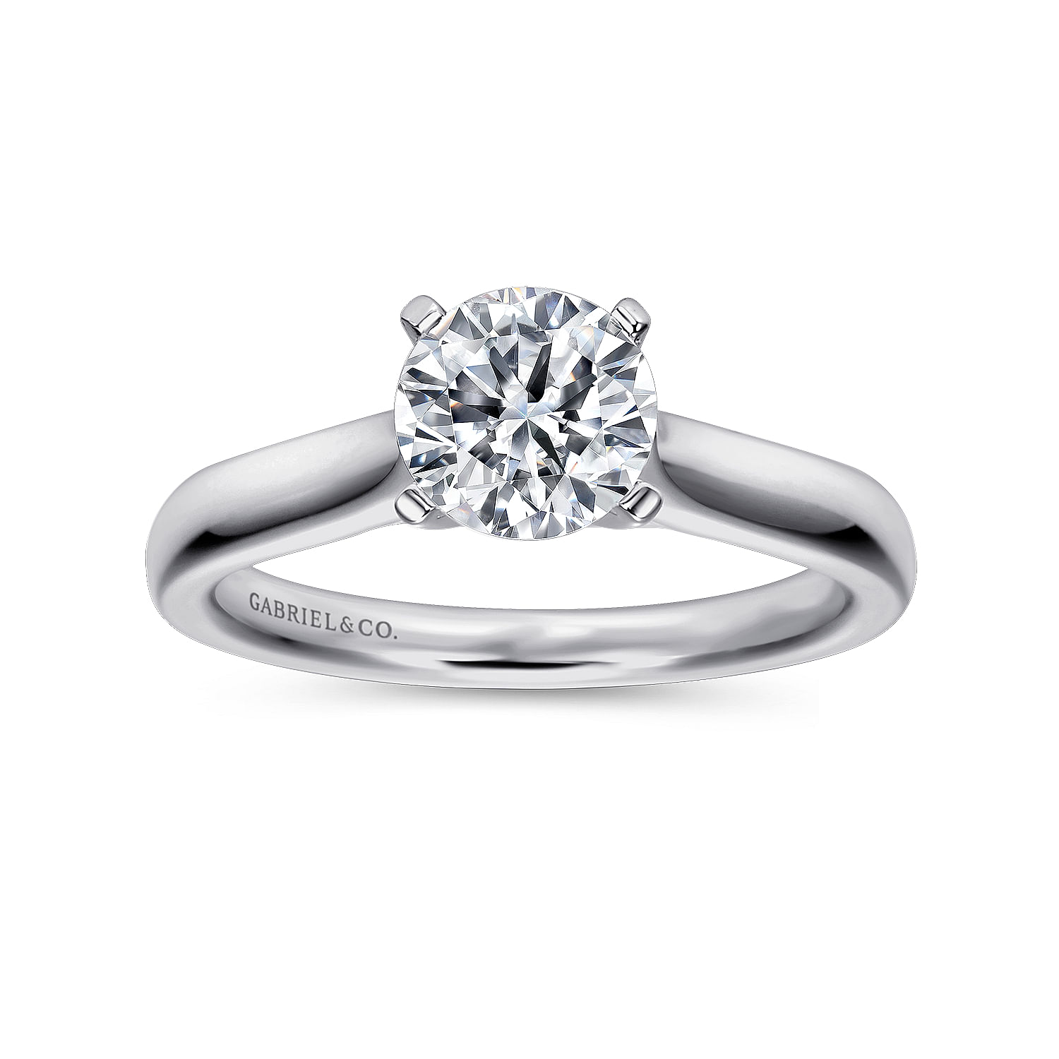 14k White Gold Solitaire Engagement Ring angle 5 14k White Gold Solitaire Engagement Ring angle 5