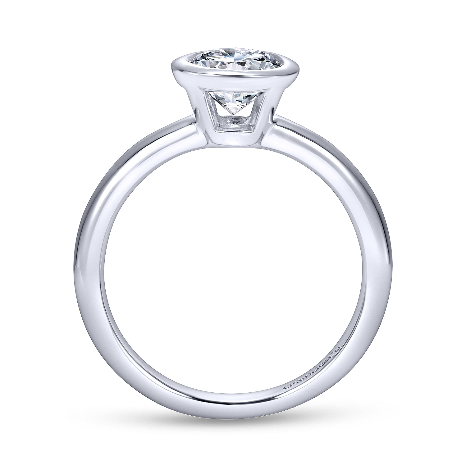 14k White Gold Solitaire Engagement Ring angle 2 14k White Gold Solitaire Engagement Ring angle 2