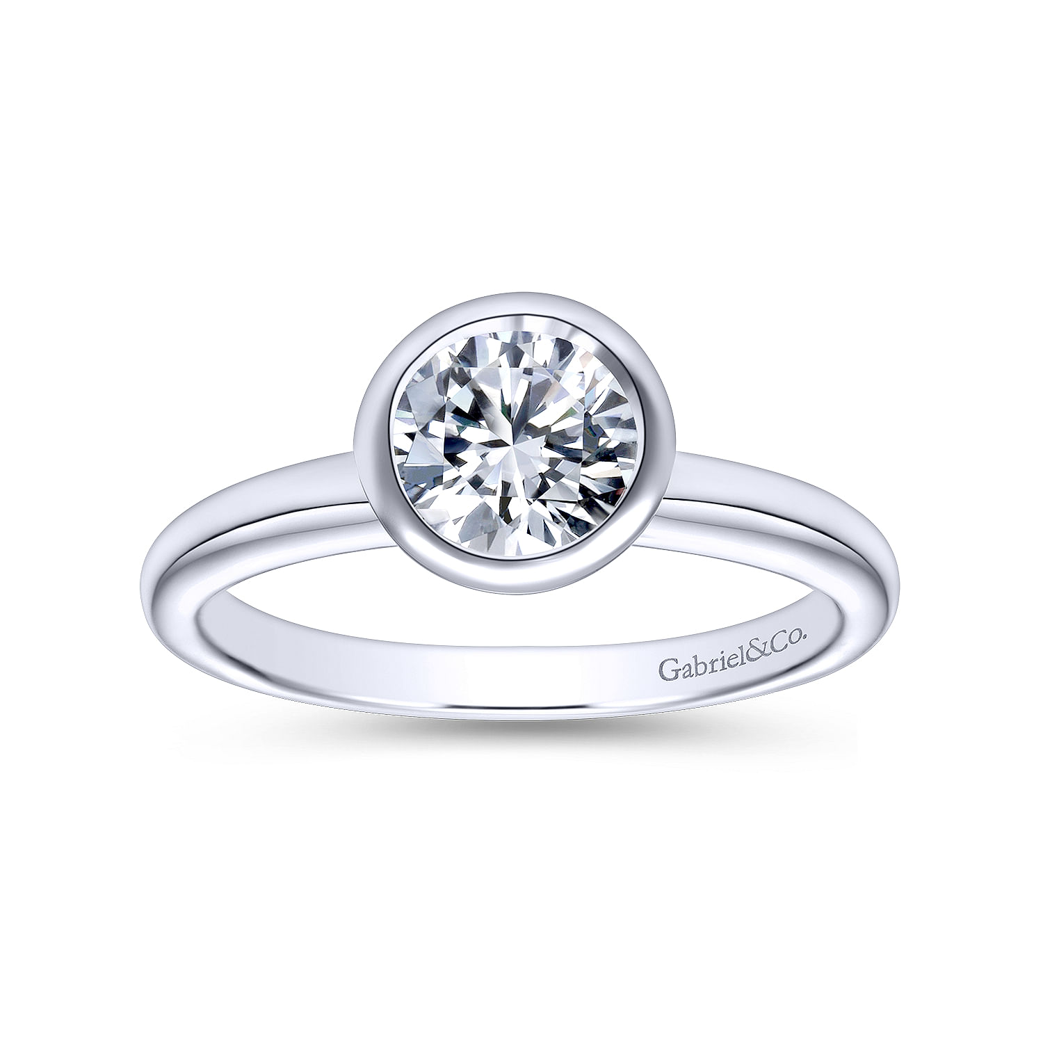 14k White Gold Solitaire Engagement Ring angle 5 14k White Gold Solitaire Engagement Ring angle 5