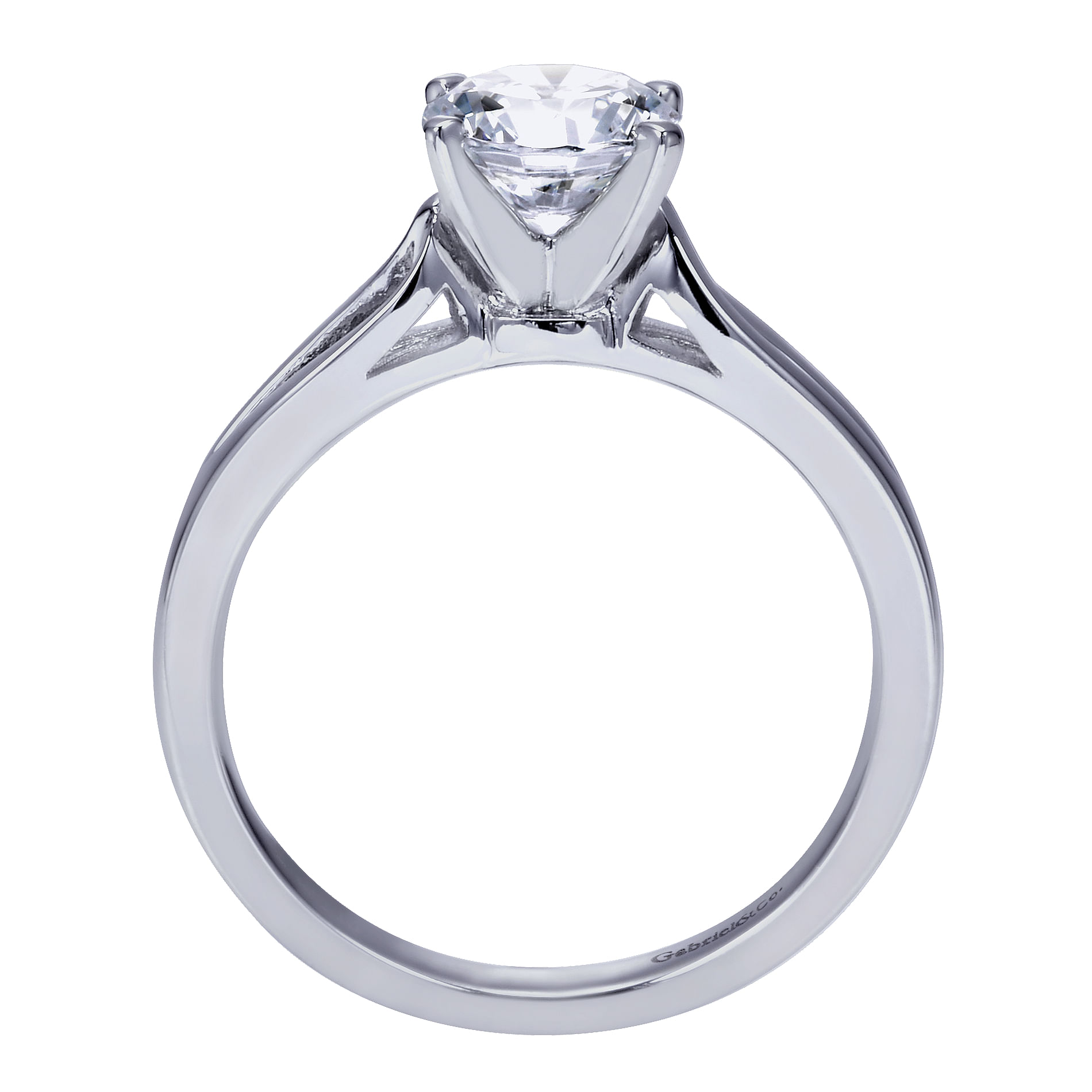 14k White Gold Solitaire Engagement Ring angle 2 14k White Gold Solitaire Engagement Ring angle 2