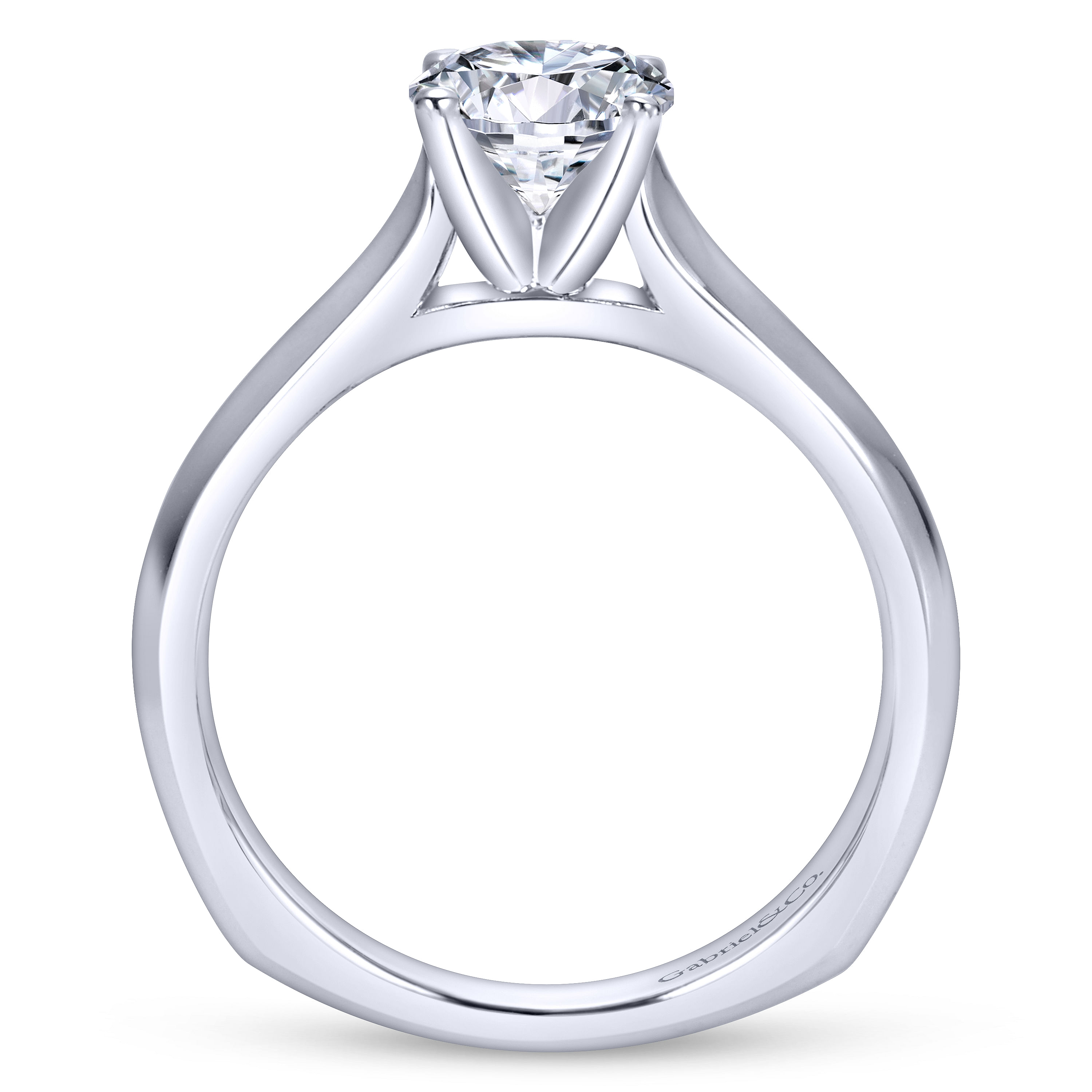 14k White Gold Solitaire Engagement Ring angle 2 14k White Gold Solitaire Engagement Ring angle 2