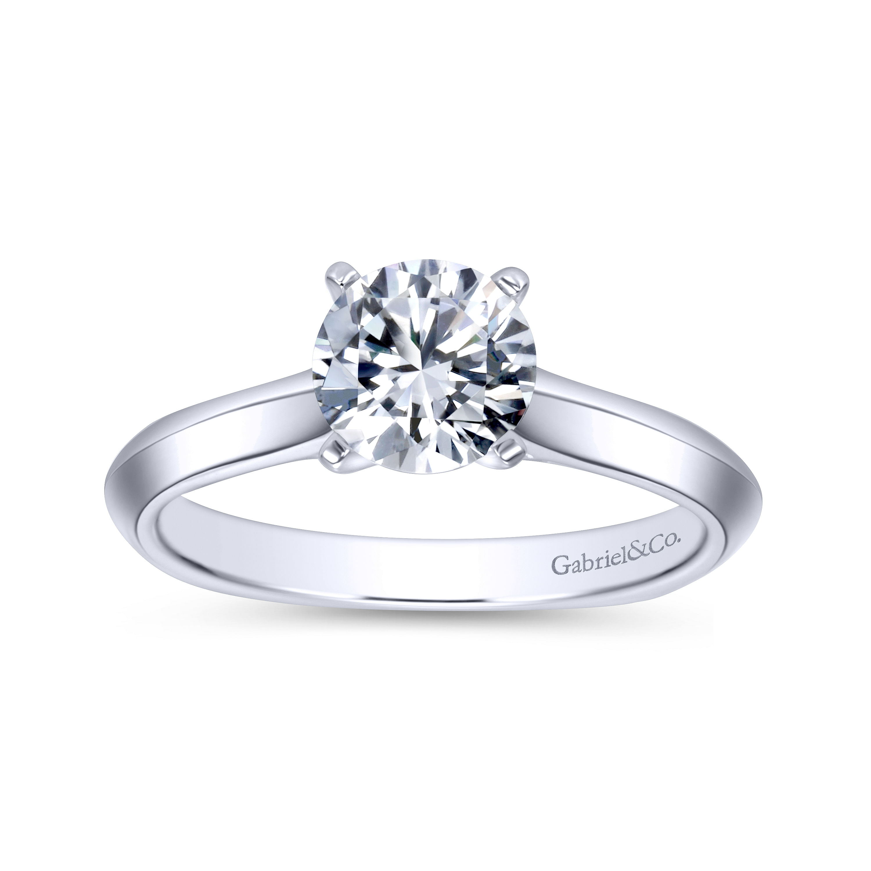 14k White Gold Solitaire Engagement Ring angle 5 14k White Gold Solitaire Engagement Ring angle 5