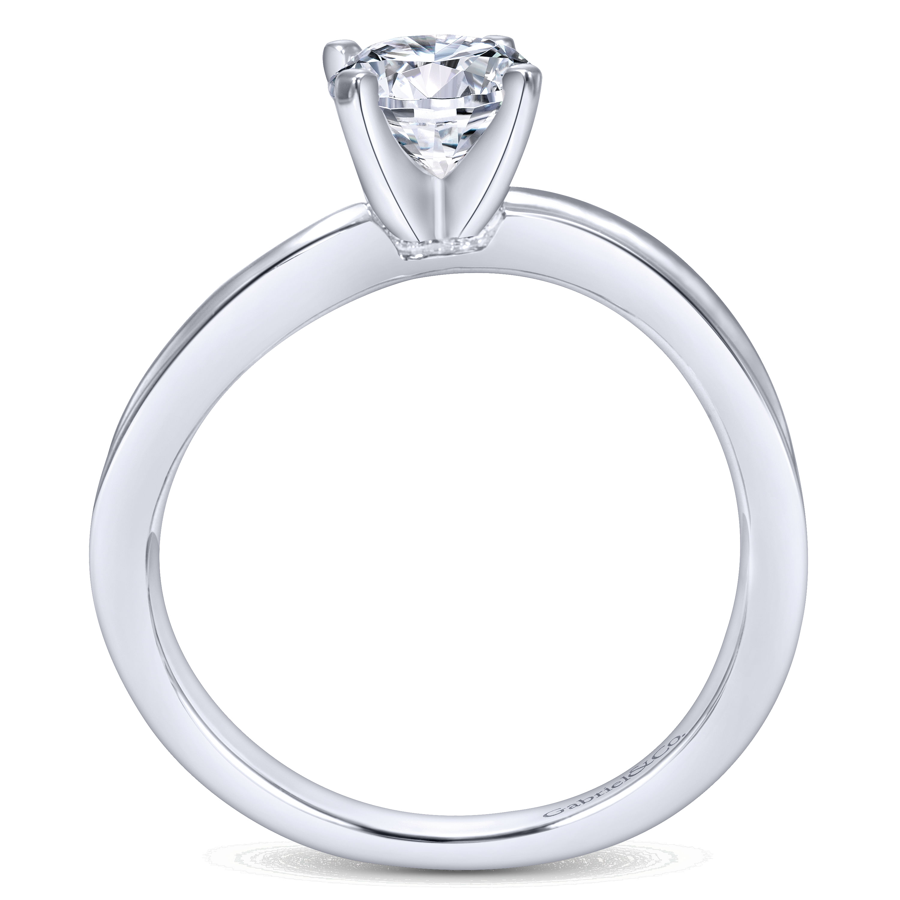 14k White Gold Solitaire Engagement Ring angle 2 14k White Gold Solitaire Engagement Ring angle 2