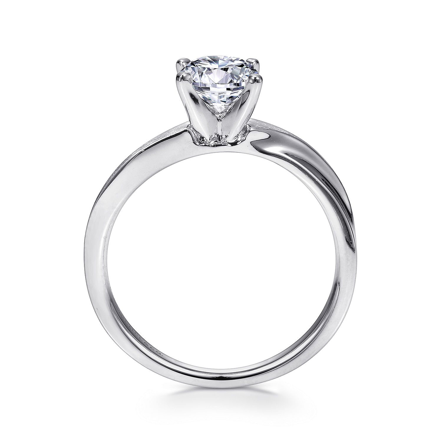 14k White Gold Solitaire Engagement Ring angle 2 14k White Gold Solitaire Engagement Ring angle 2