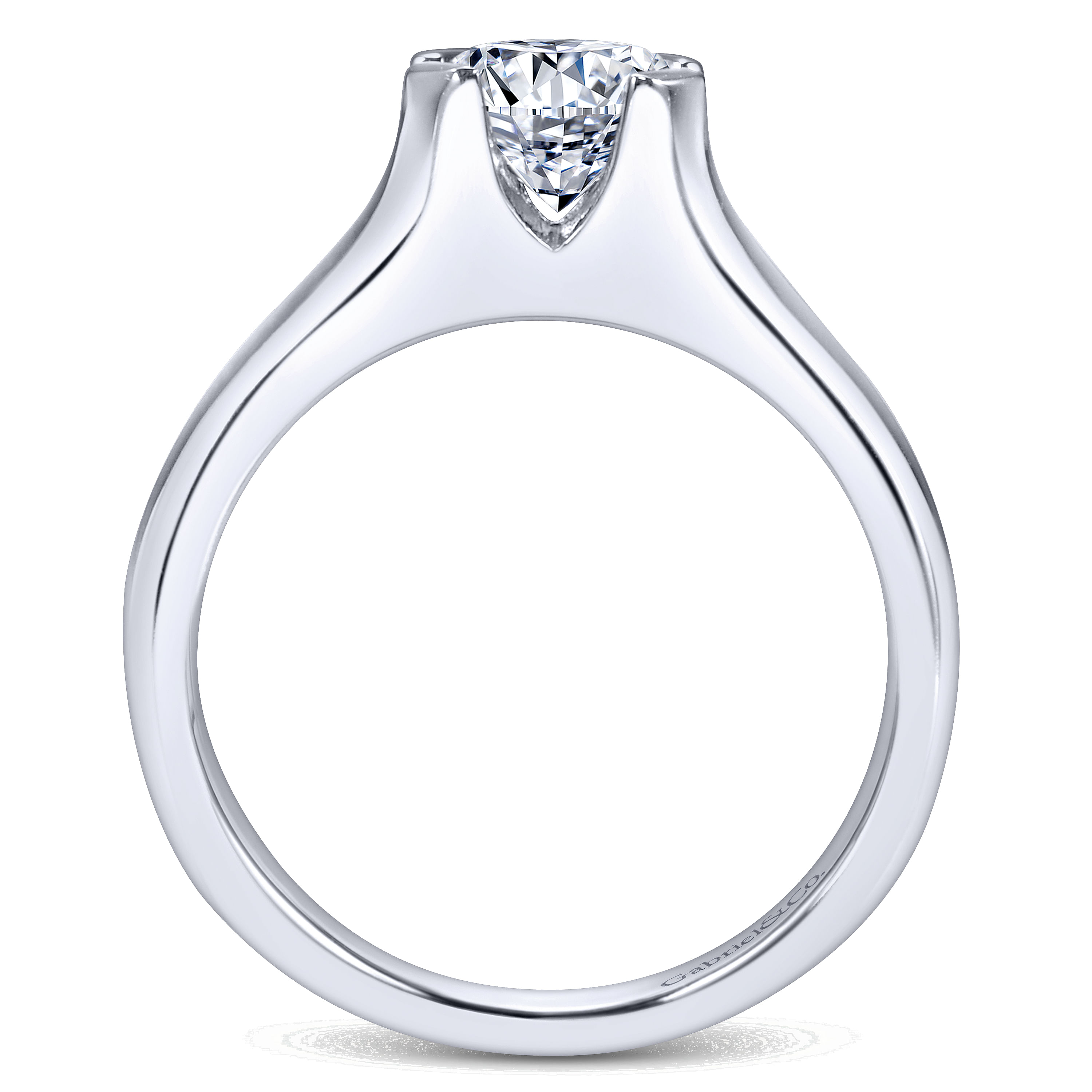 14k White Gold Solitaire Engagement Ring angle 2 14k White Gold Solitaire Engagement Ring angle 2