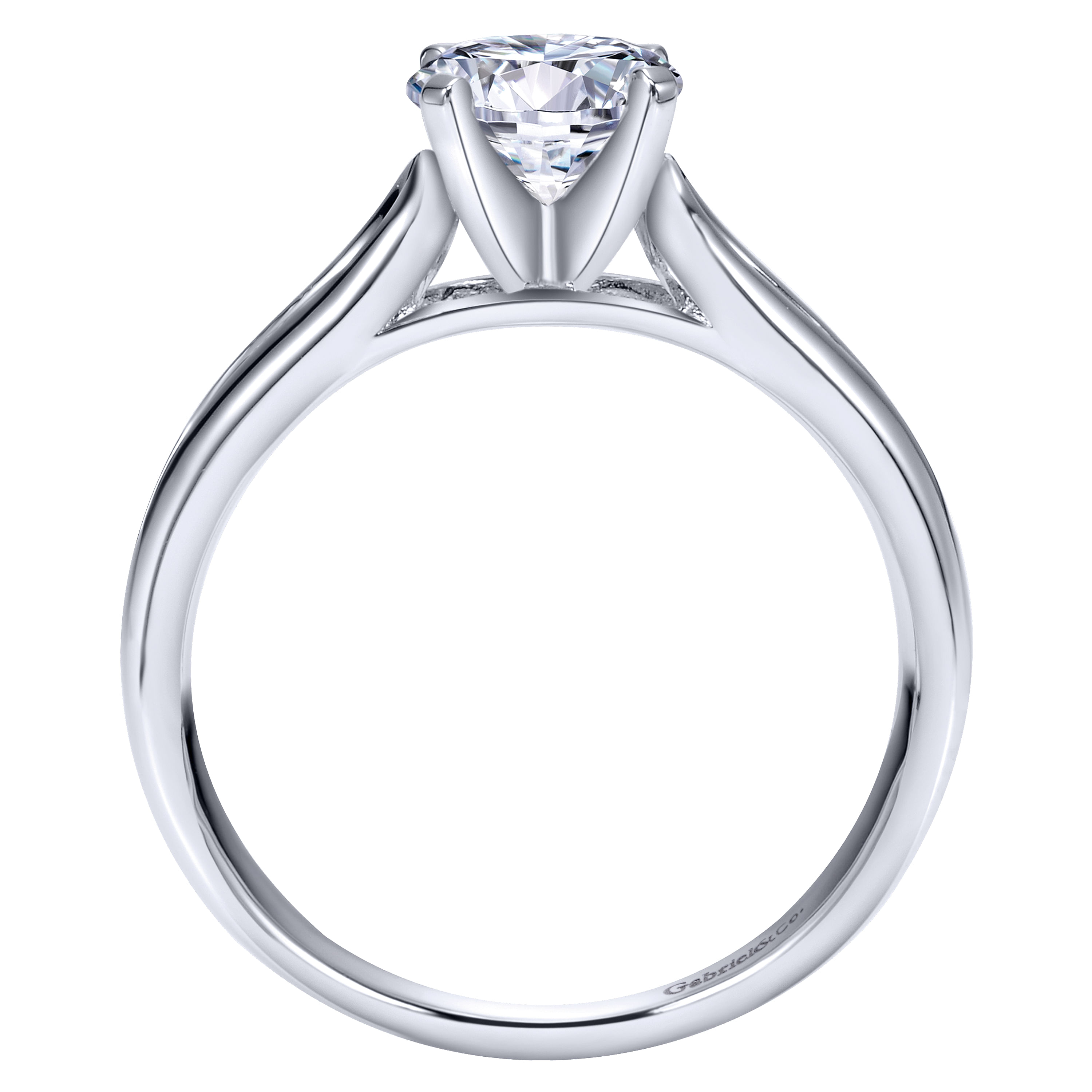 14k White Gold Solitaire Engagement Ring angle 2 14k White Gold Solitaire Engagement Ring angle 2