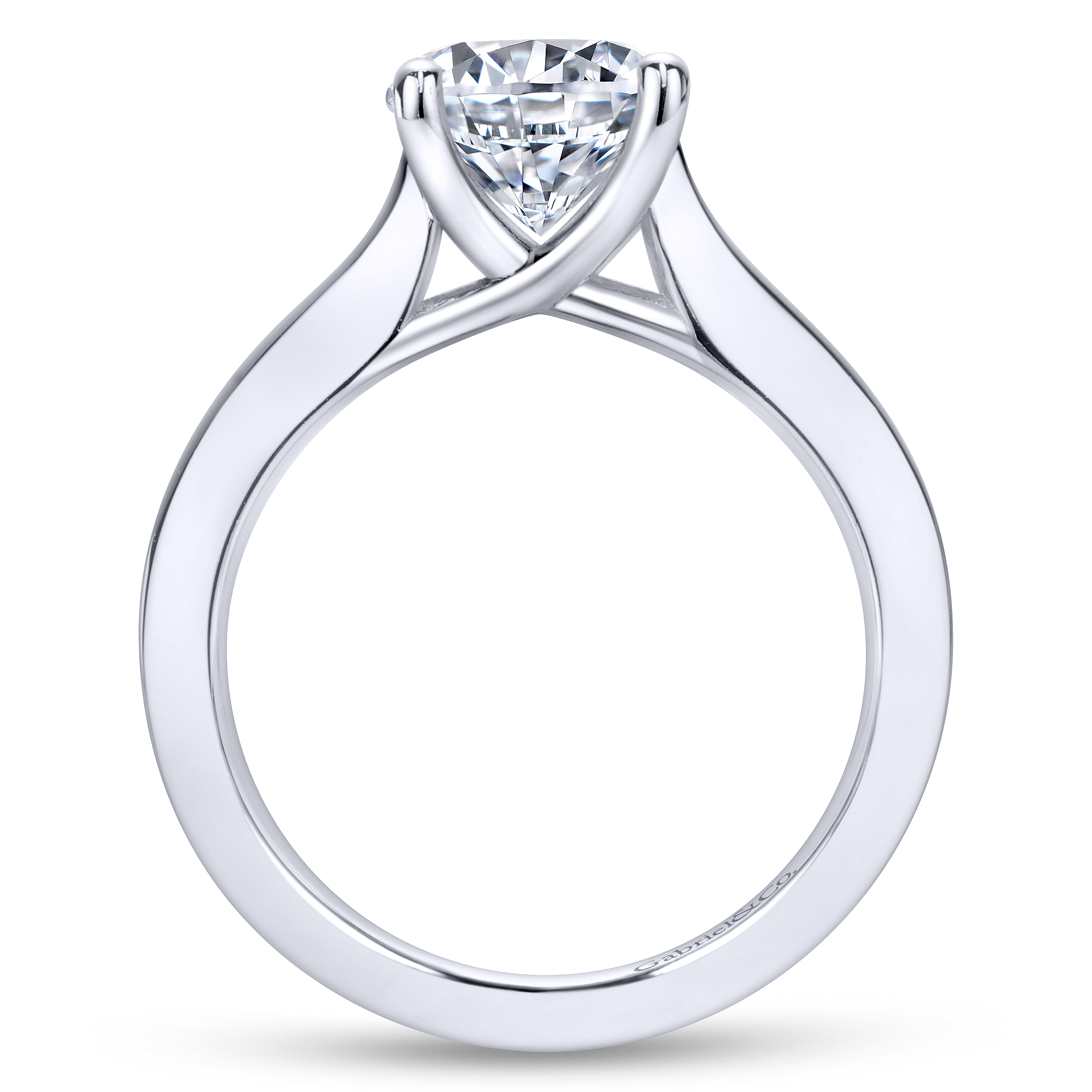 14k White Gold Solitaire Engagement Ring angle 2 14k White Gold Solitaire Engagement Ring angle 2