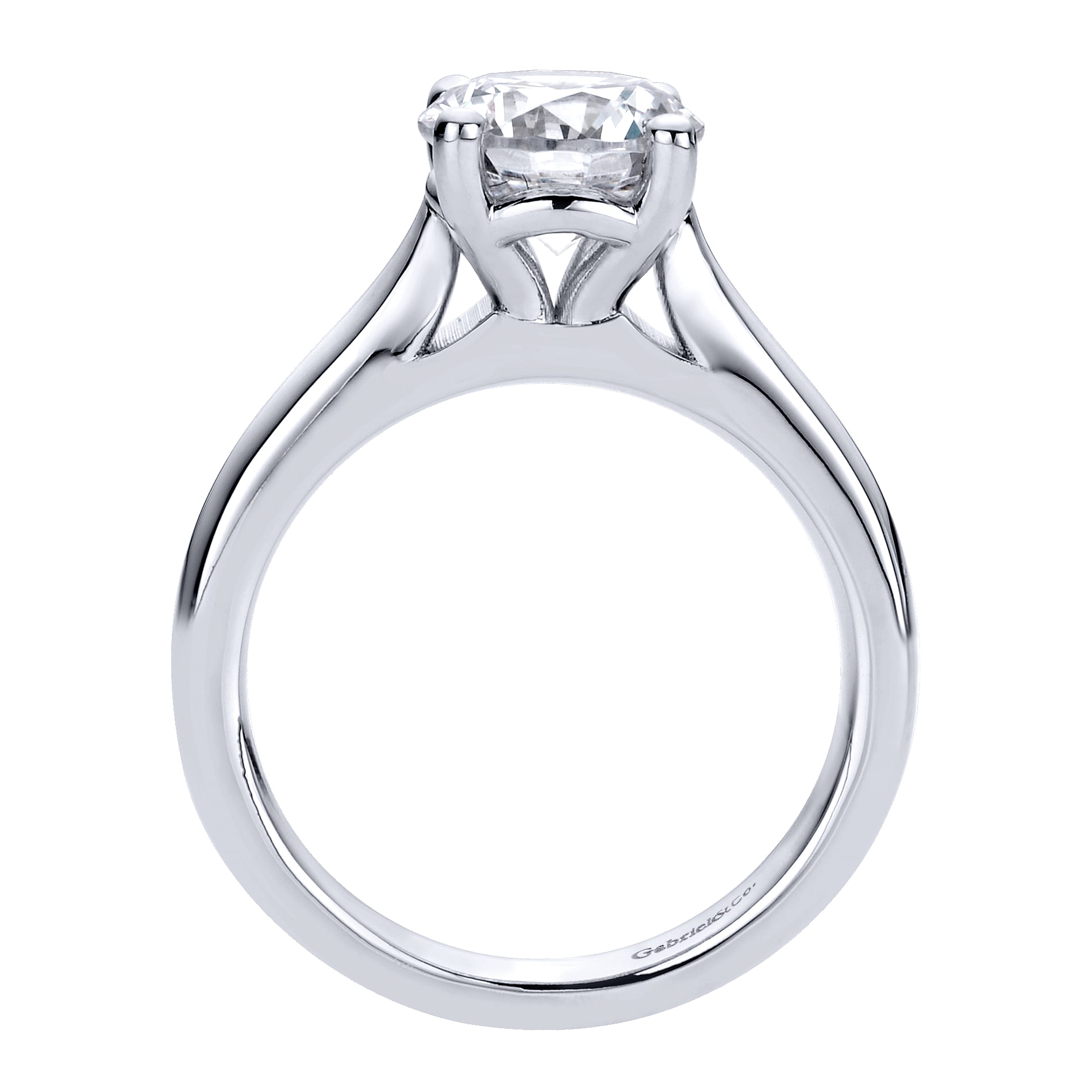 14k White Gold Solitaire Engagement Ring angle 2 14k White Gold Solitaire Engagement Ring angle 2