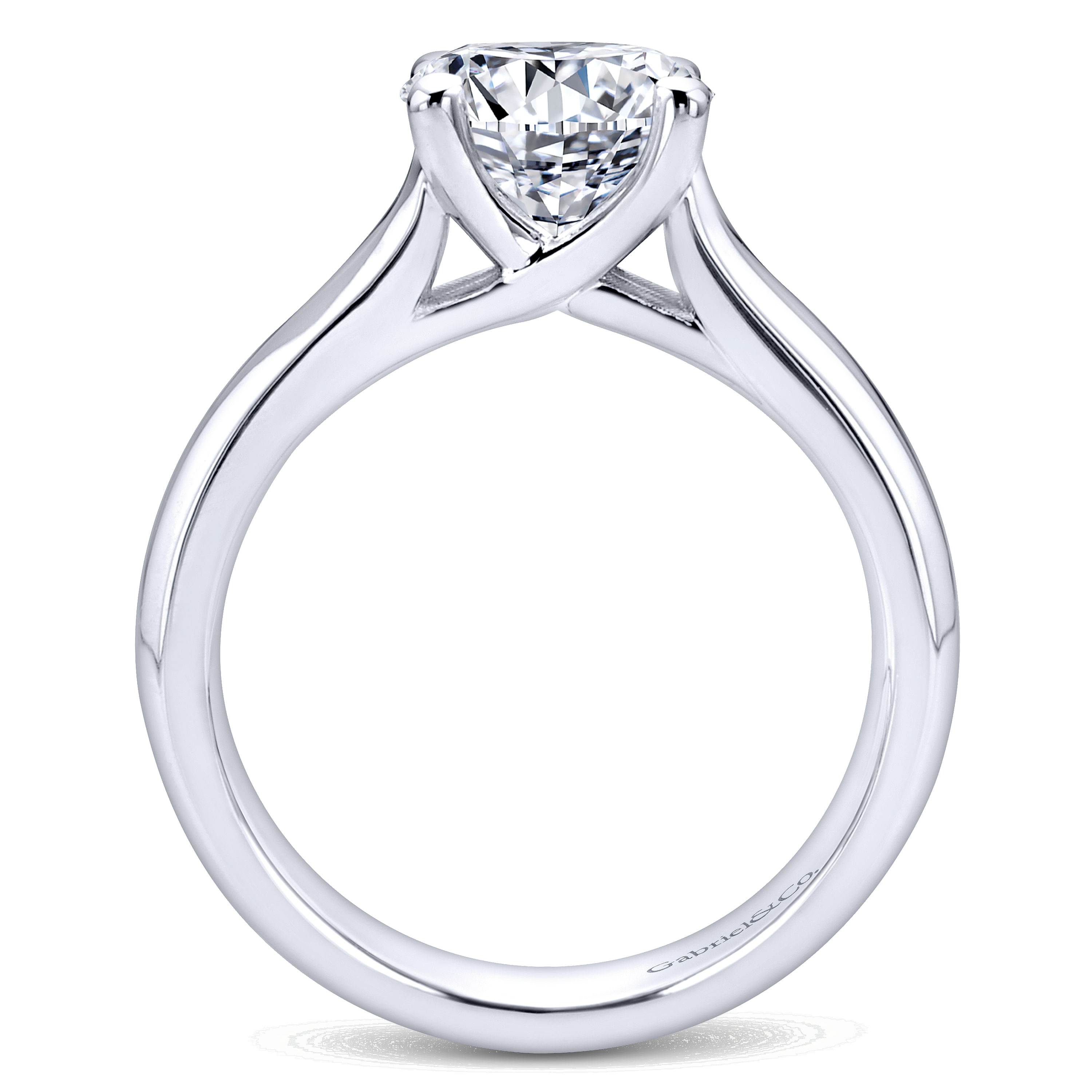 14k White Gold Solitaire Engagement Ring angle 2 14k White Gold Solitaire Engagement Ring angle 2
