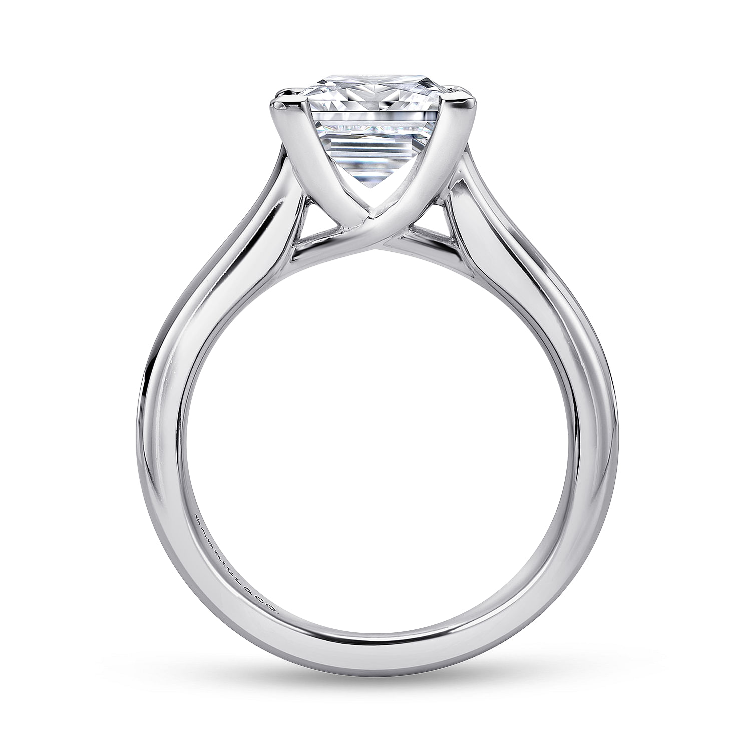 14k White Gold Solitaire Engagement Ring angle 2 14k White Gold Solitaire Engagement Ring angle 2