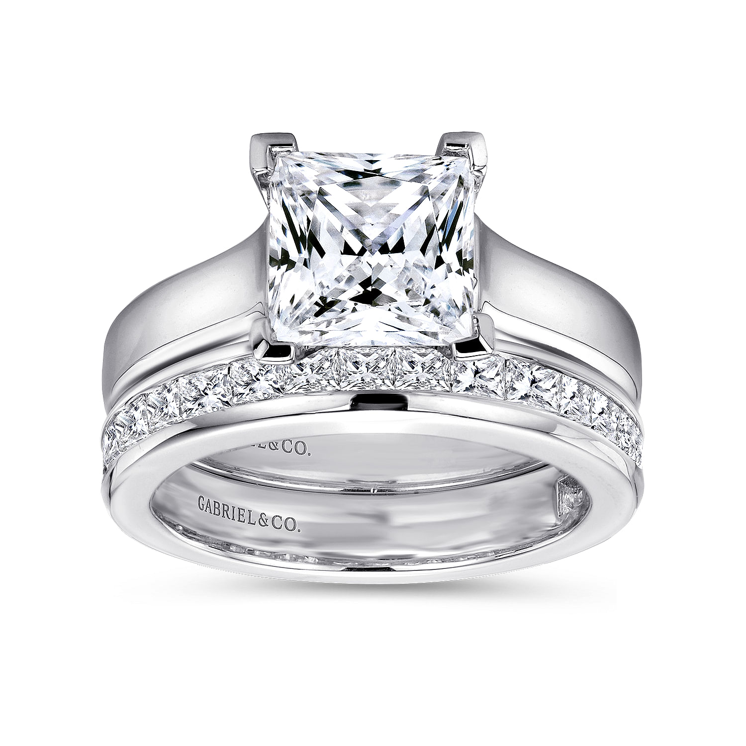 14k White Gold Solitaire Engagement Ring angle 4 14k White Gold Solitaire Engagement Ring angle 4