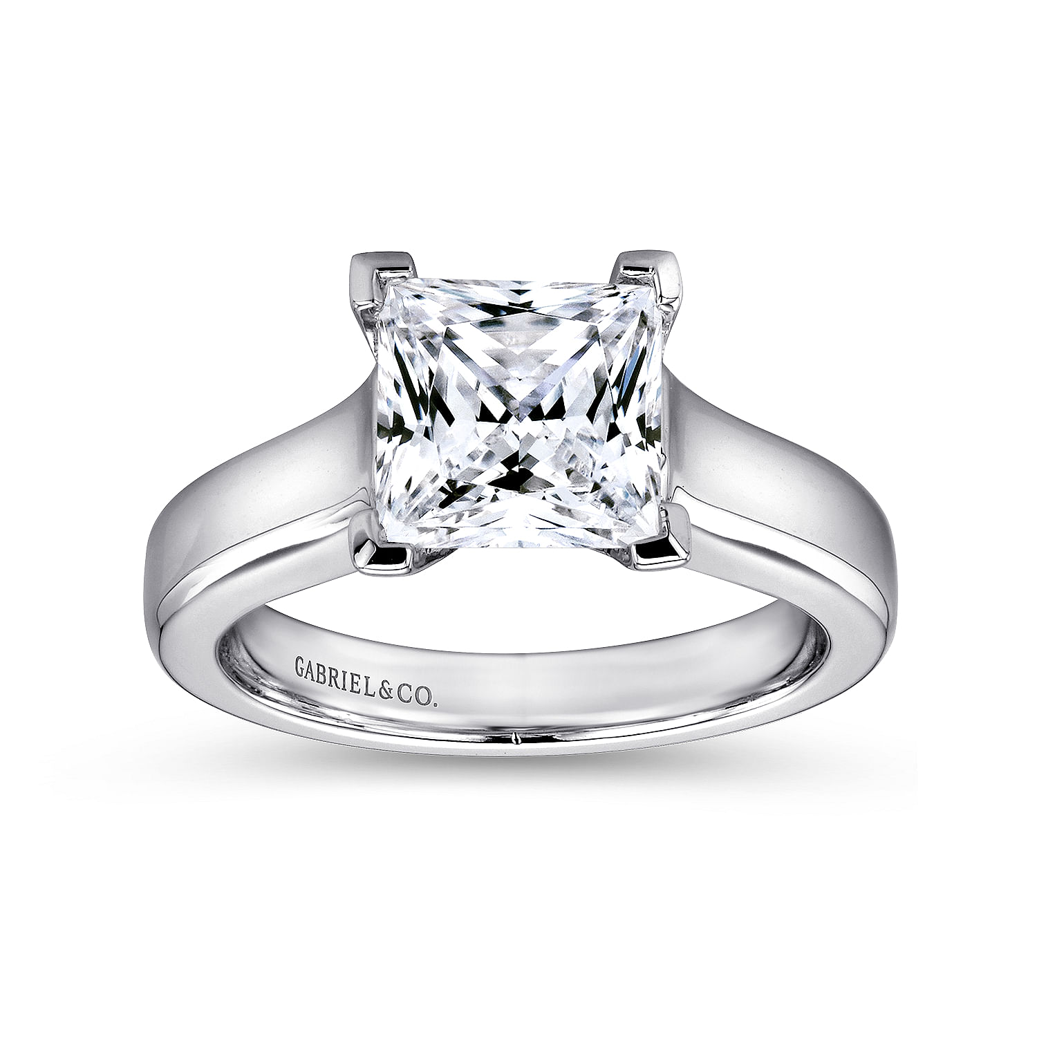 14k White Gold Solitaire Engagement Ring angle 5 14k White Gold Solitaire Engagement Ring angle 5