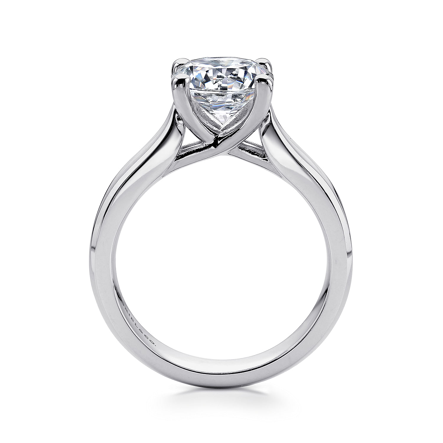 14k White Gold Solitaire Engagement Ring angle 2 14k White Gold Solitaire Engagement Ring angle 2