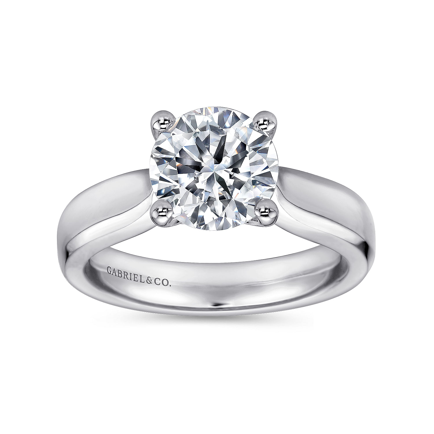 14k White Gold Solitaire Engagement Ring angle 5 14k White Gold Solitaire Engagement Ring angle 5