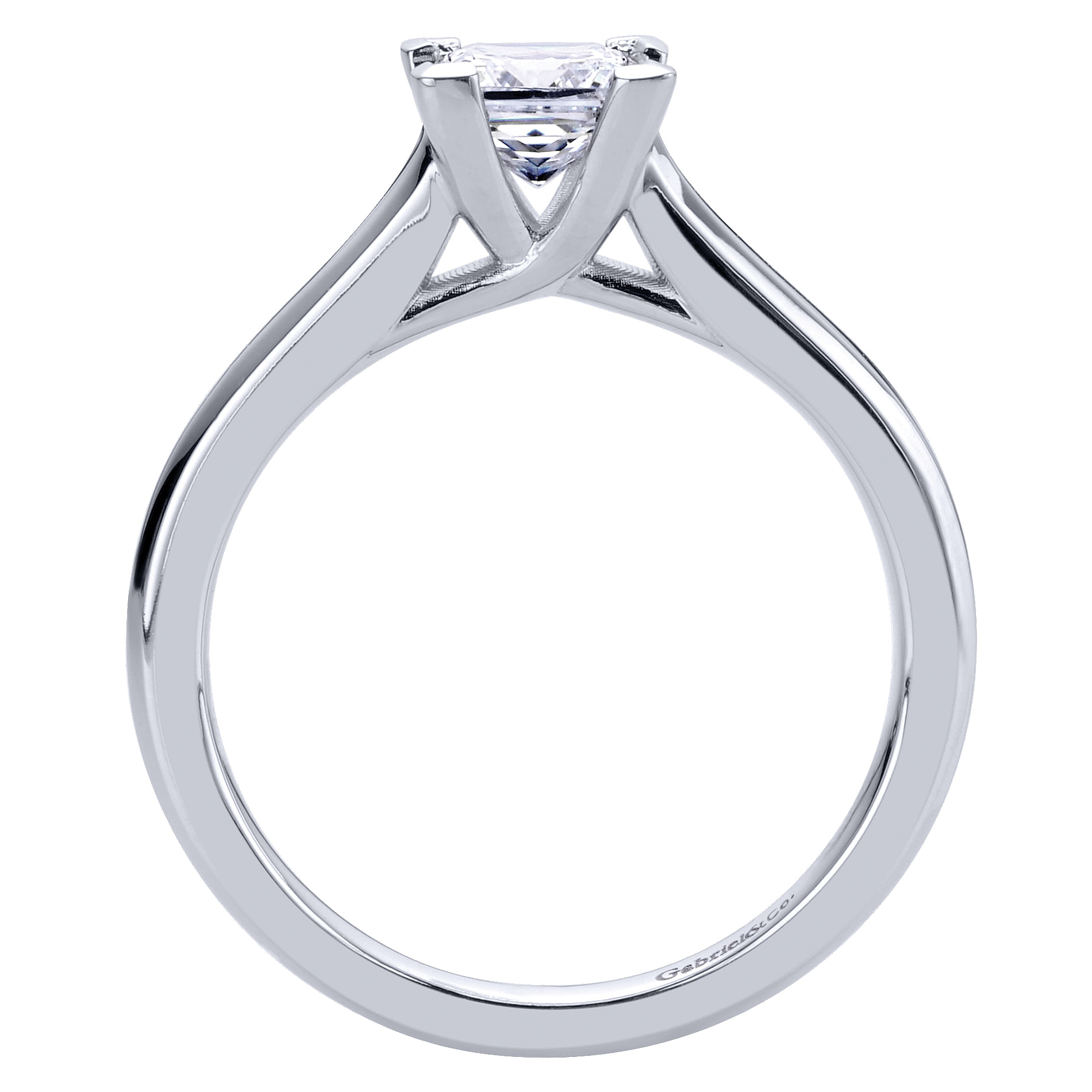 14k White Gold Solitaire Engagement Ring angle 2 14k White Gold Solitaire Engagement Ring angle 2