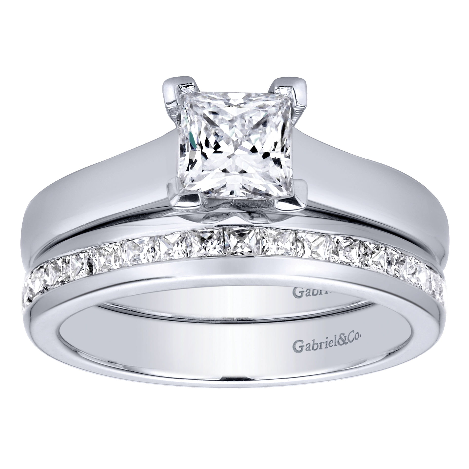 14k White Gold Solitaire Engagement Ring angle 4 14k White Gold Solitaire Engagement Ring angle 4