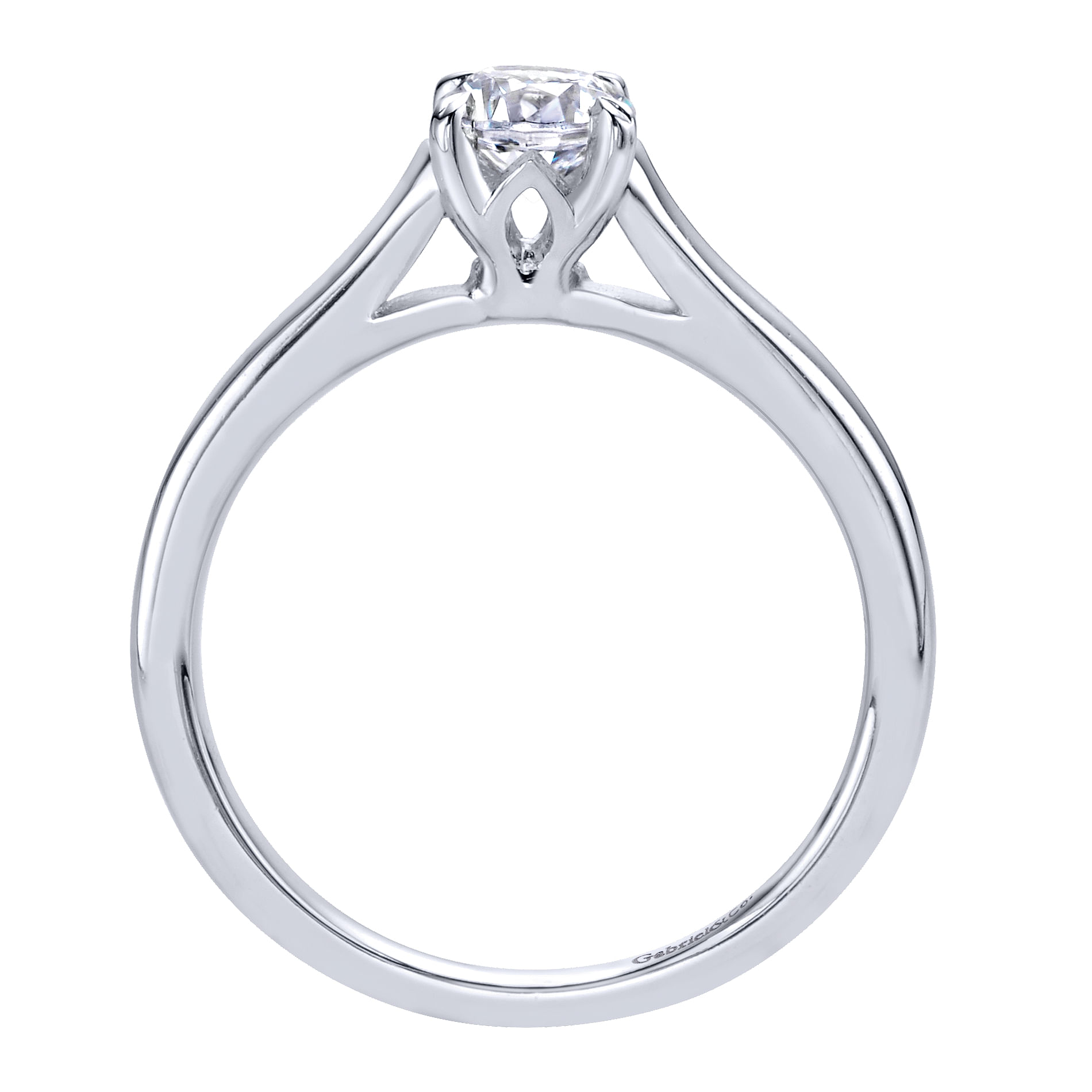 14k White Gold Solitaire Engagement Ring angle 2 14k White Gold Solitaire Engagement Ring angle 2