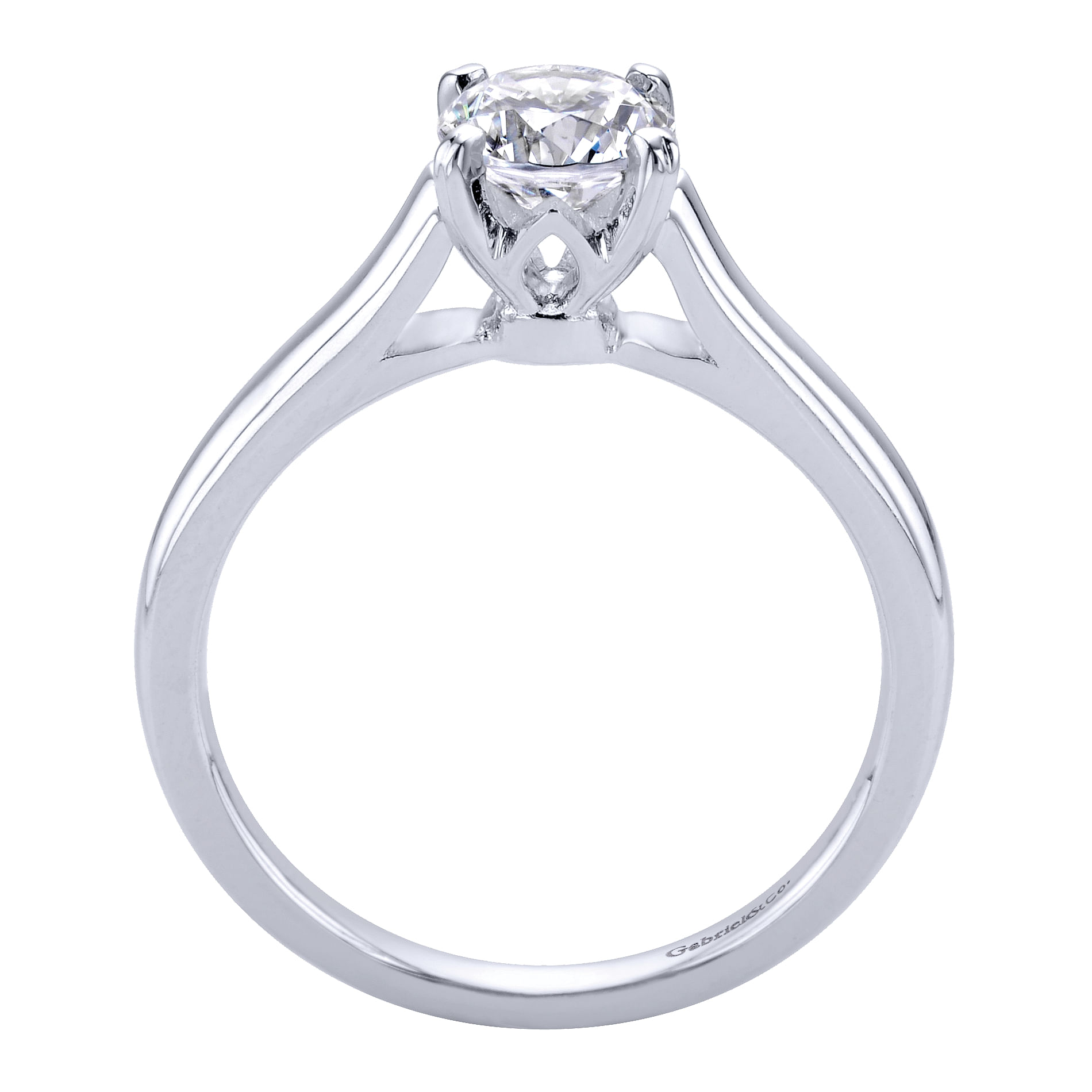 14k White Gold Solitaire Engagement Ring angle 2 14k White Gold Solitaire Engagement Ring angle 2