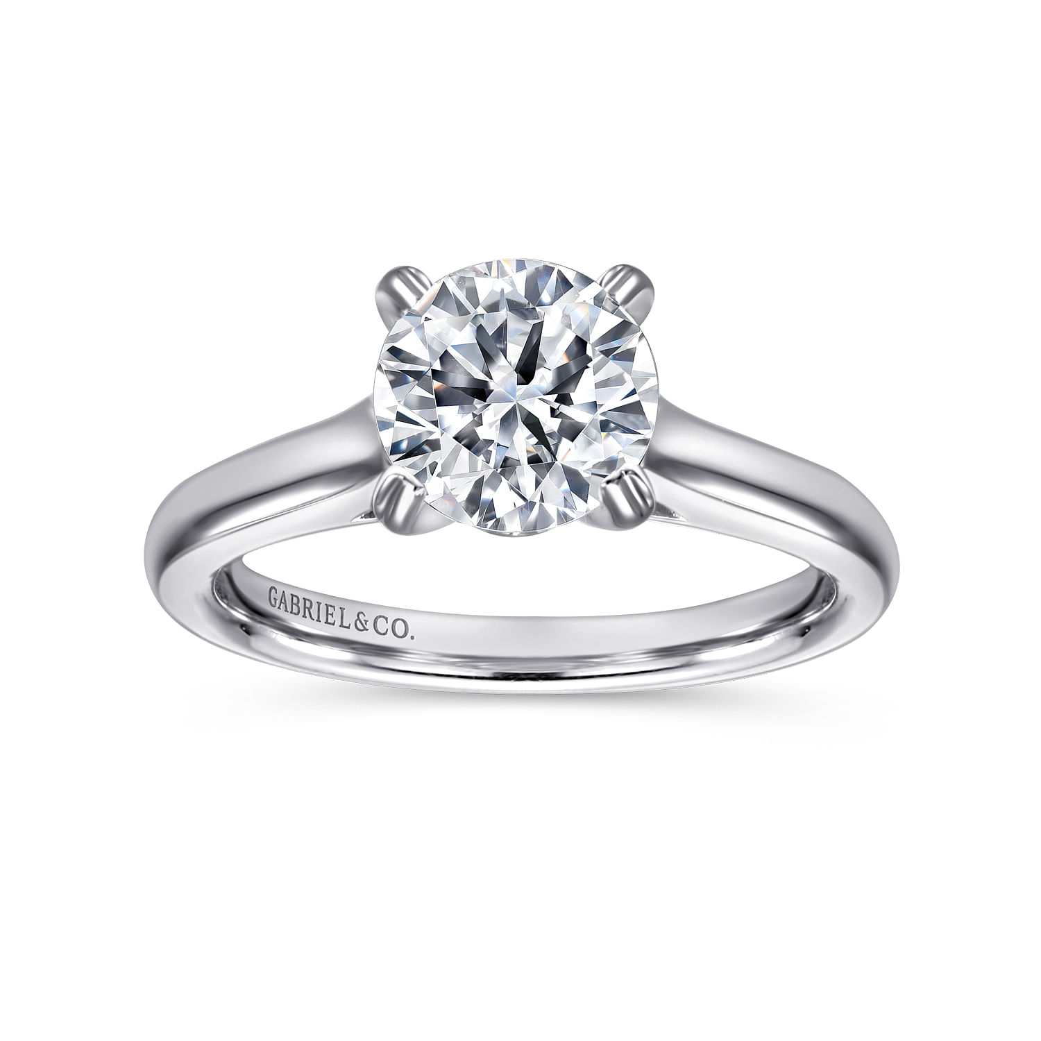 14k White Gold Solitaire Engagement Ring angle 5 14k White Gold Solitaire Engagement Ring angle 5
