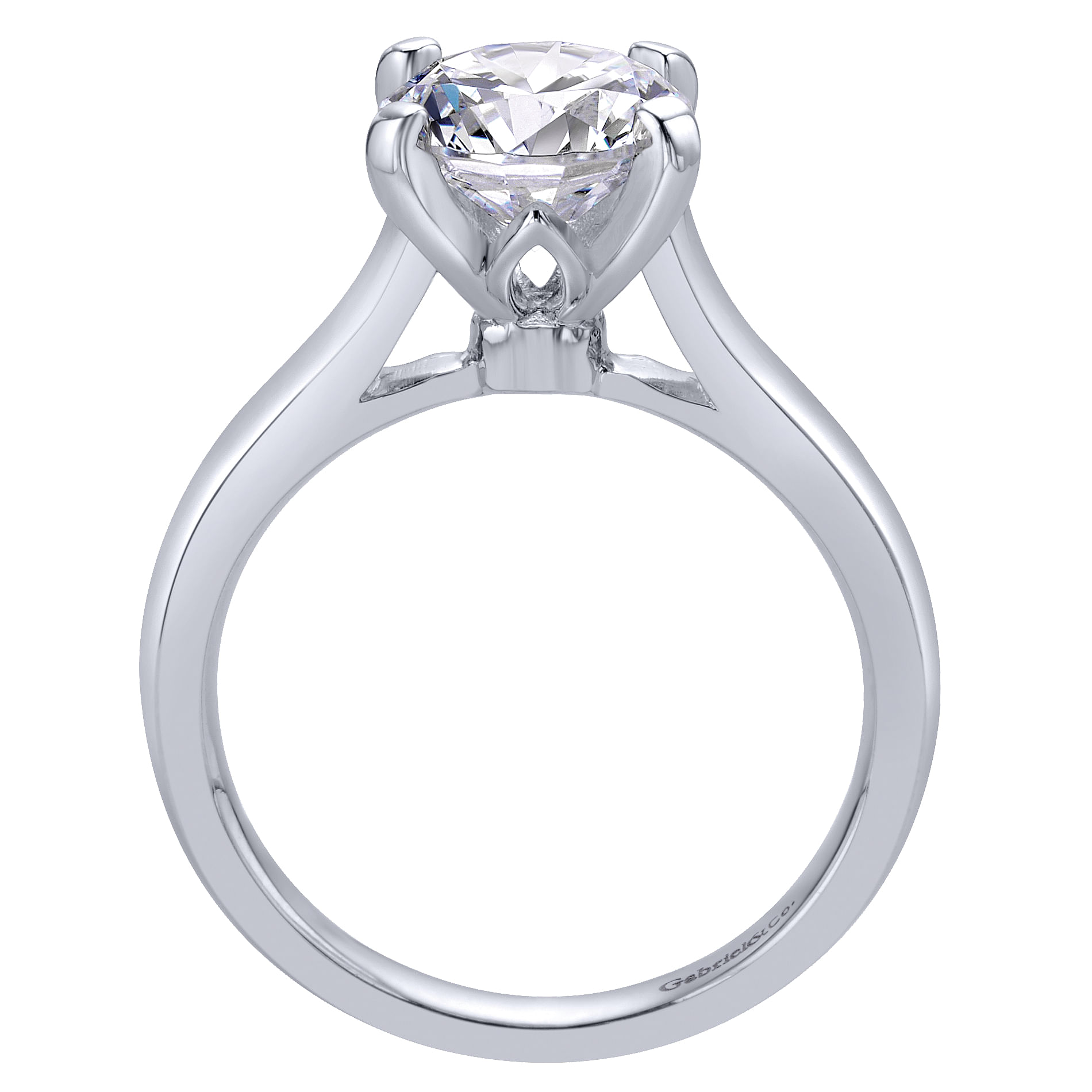 14k White Gold Solitaire Engagement Ring angle 2 14k White Gold Solitaire Engagement Ring angle 2
