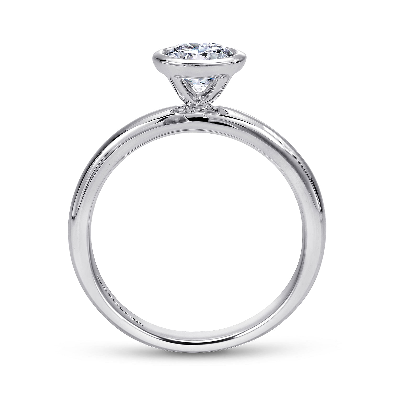 14k White Gold Solitaire Engagement Ring angle 2 14k White Gold Solitaire Engagement Ring angle 2
