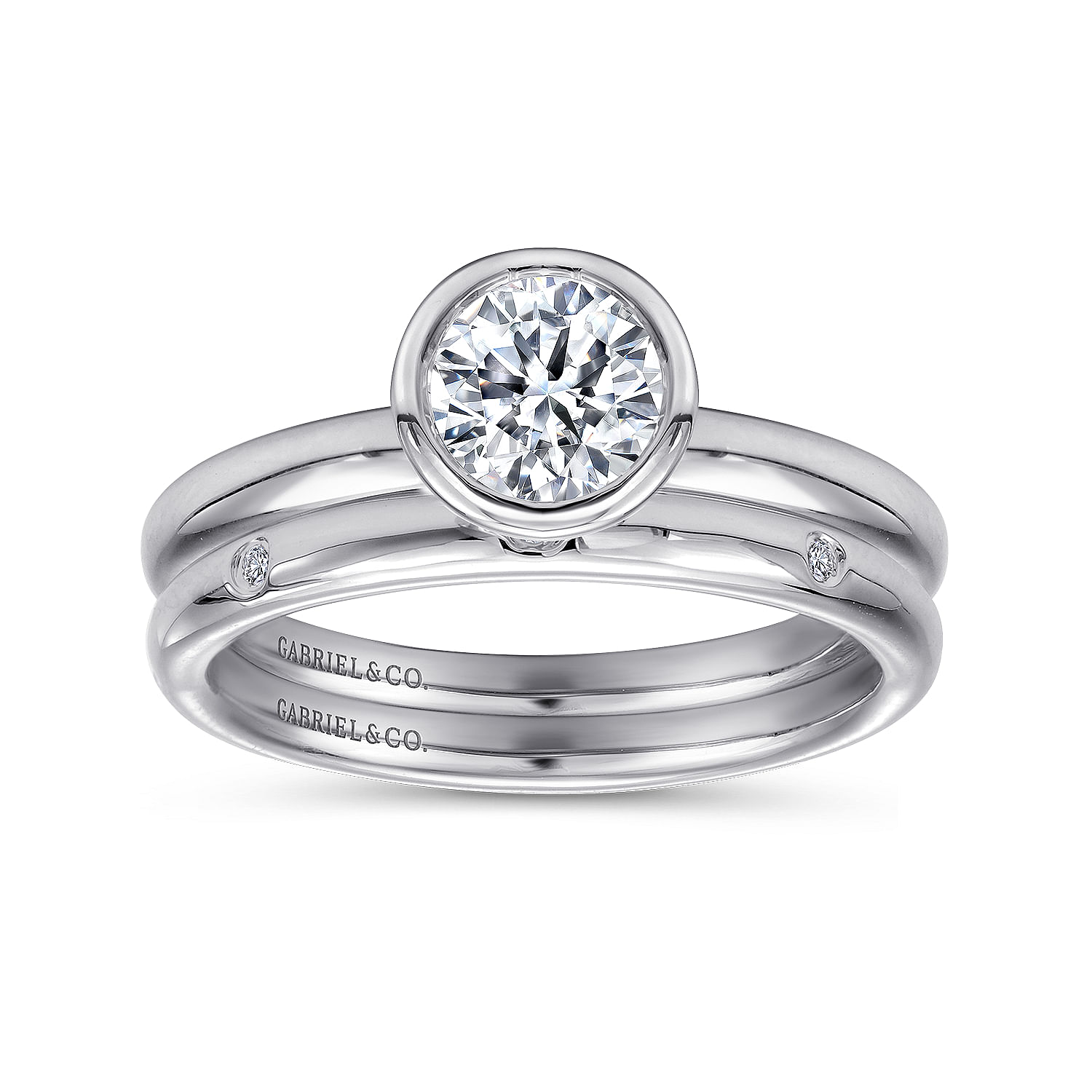 14k White Gold Solitaire Engagement Ring angle 4 14k White Gold Solitaire Engagement Ring angle 4