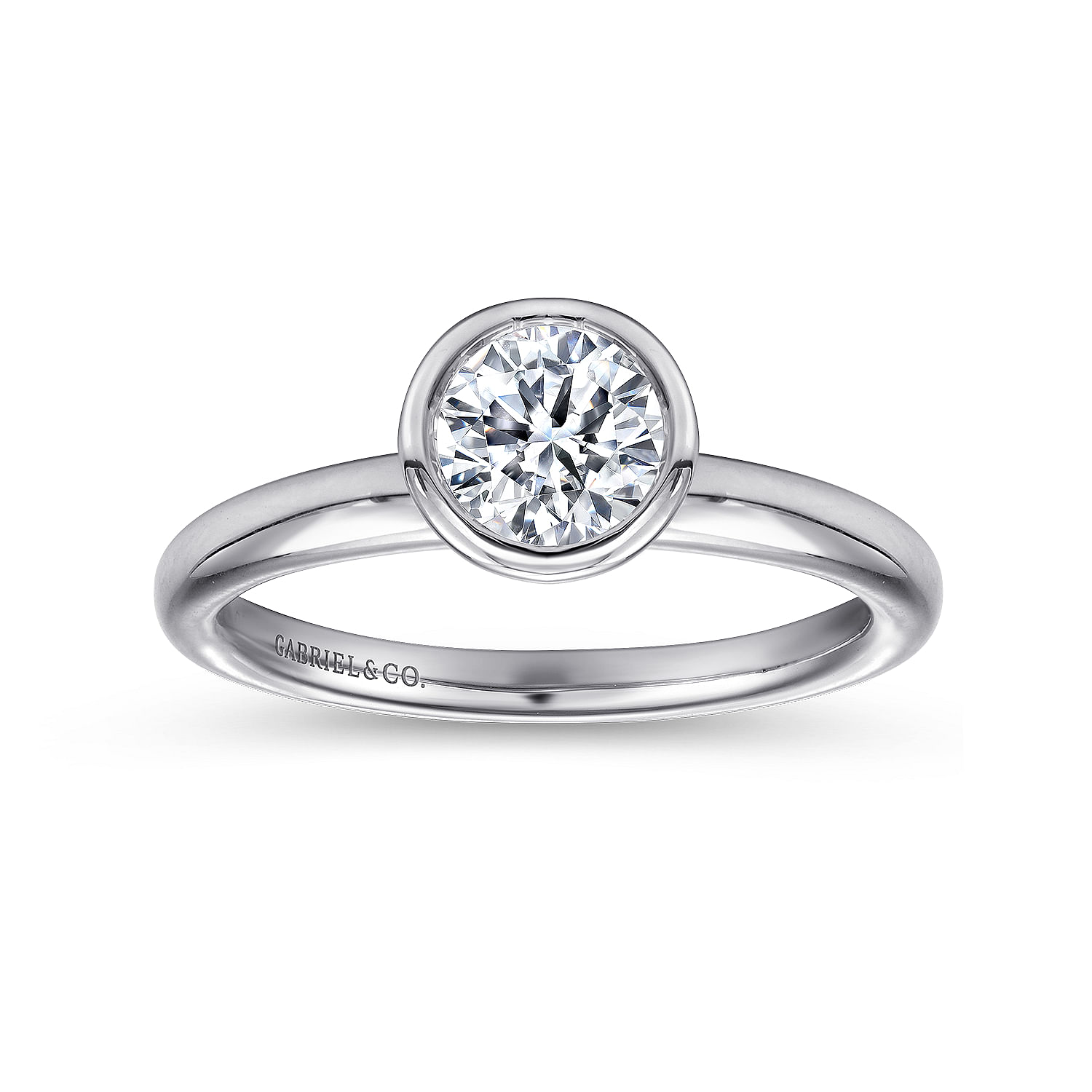 14k White Gold Solitaire Engagement Ring angle 5 14k White Gold Solitaire Engagement Ring angle 5
